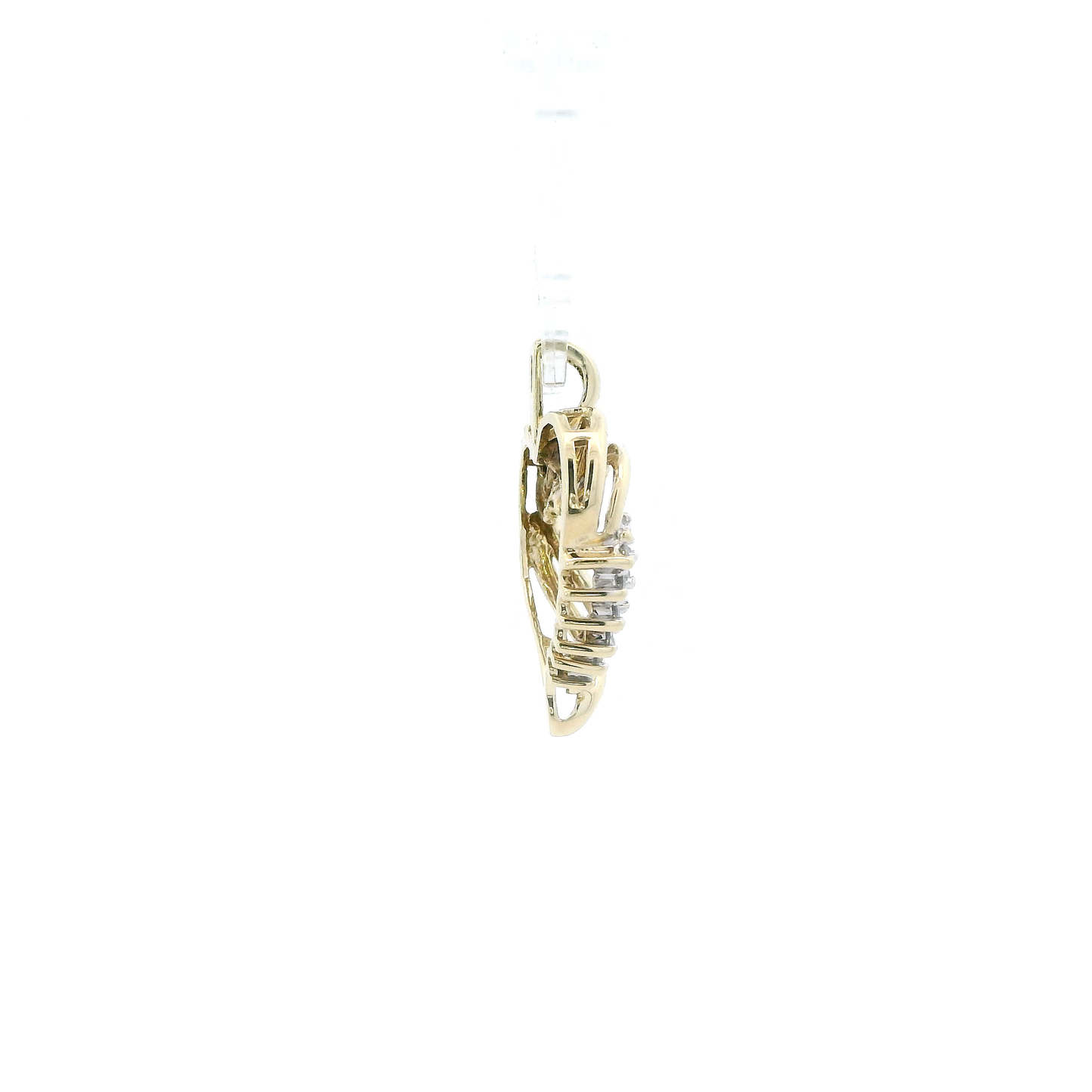 10K Yellow Gold Diamond Heart Pendant