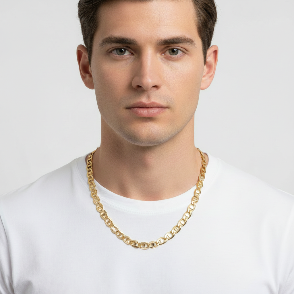 14K Yellow Gold 26" Diamond Cut Mariner Chain