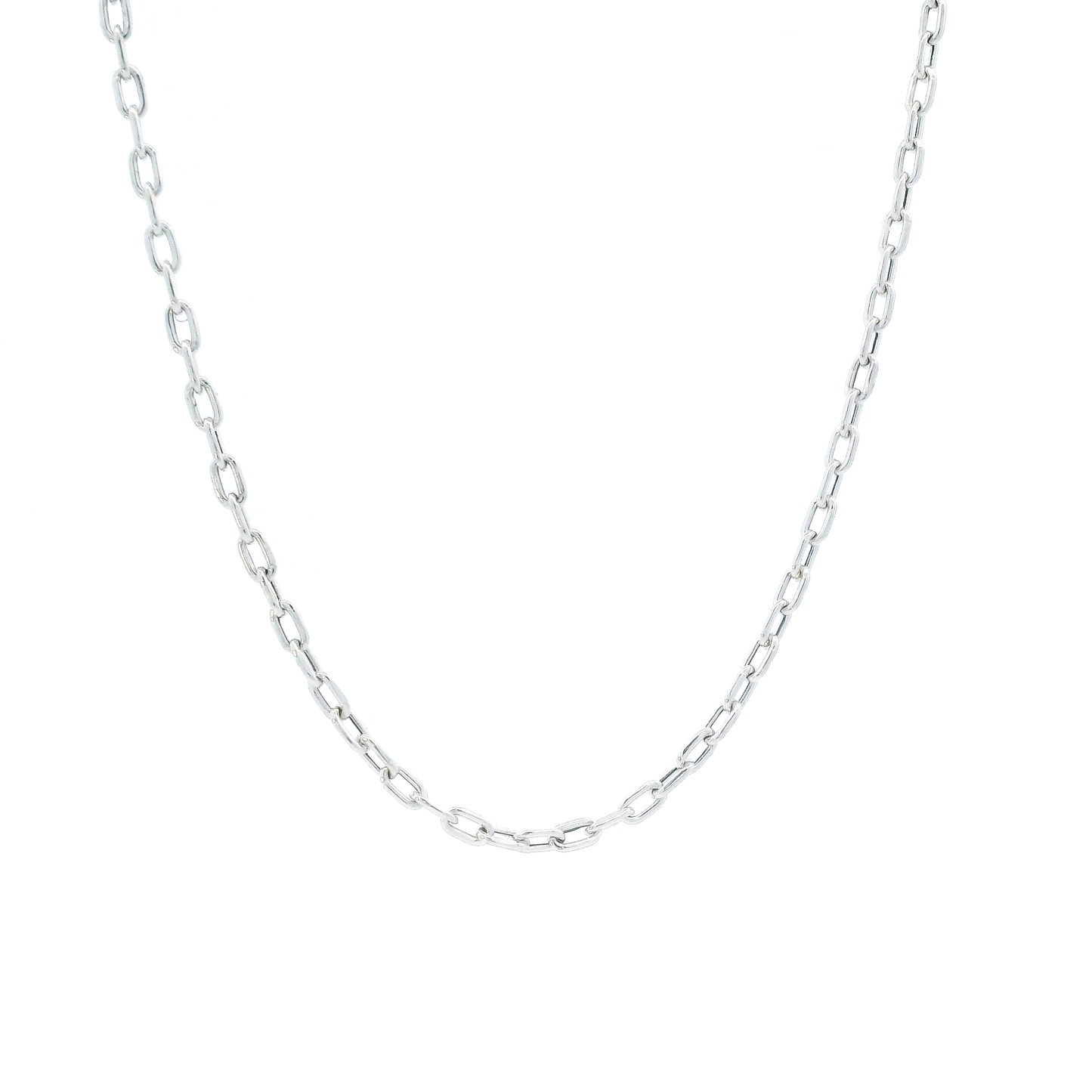 18K White Gold 23.5" Cable Link Chain