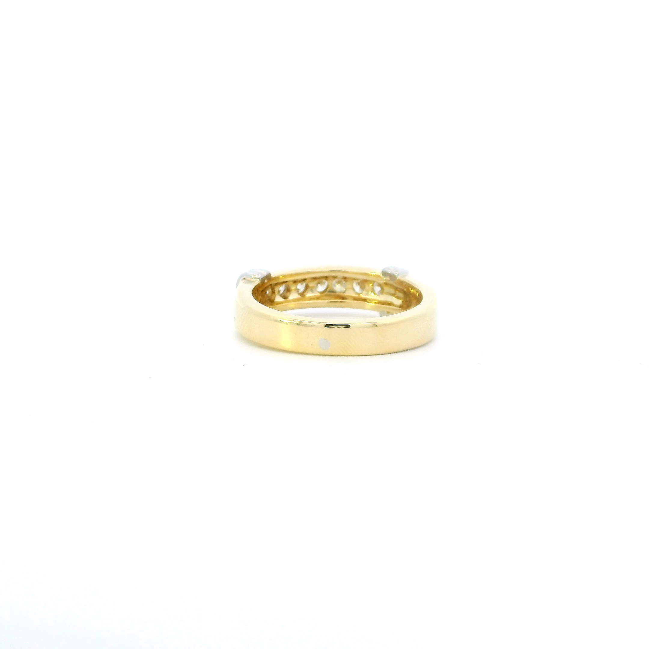 18K Yellow & White Gold Diamond Mens Ring- 0.42ct