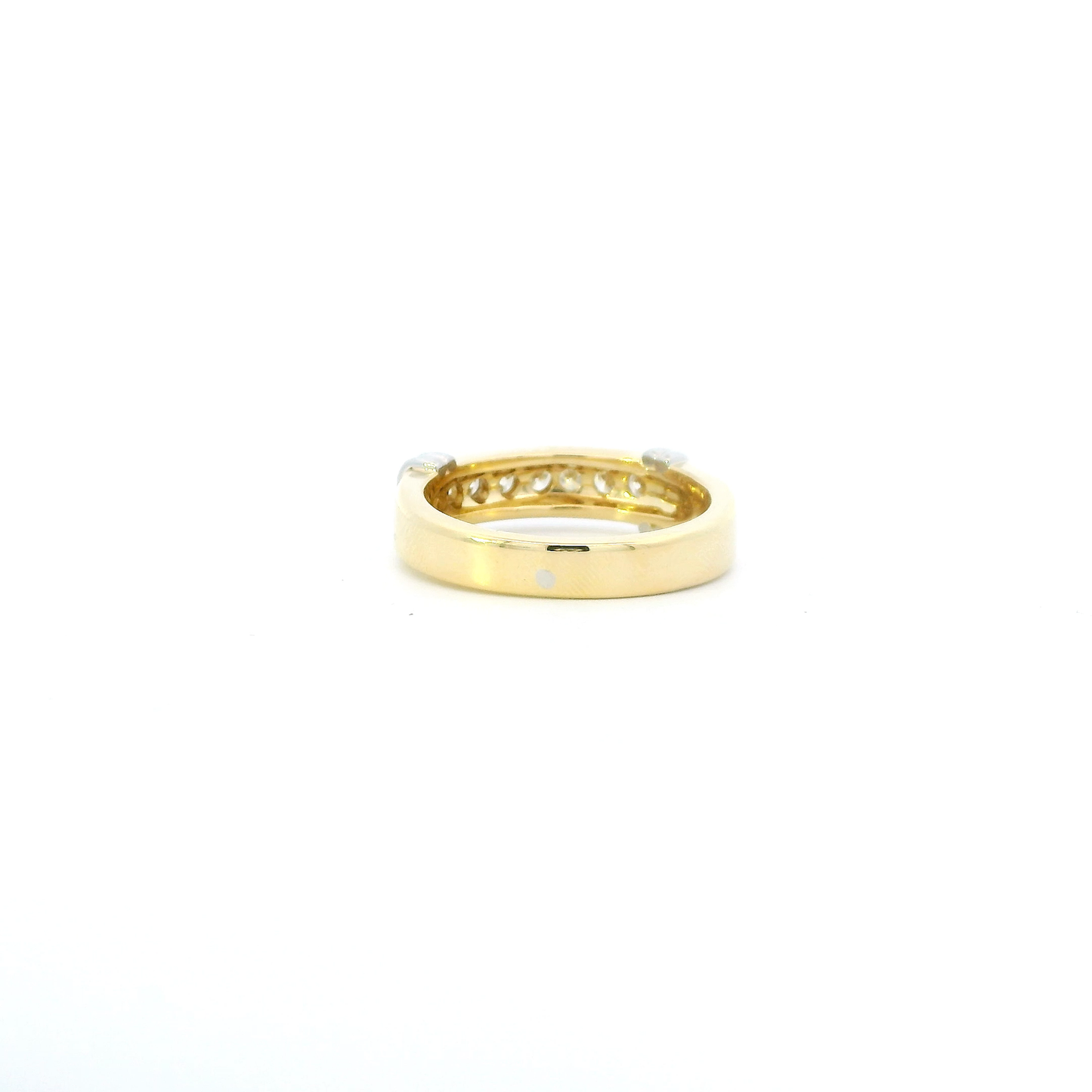 18K Yellow & White Gold Diamond Mens Ring- 0.42ct