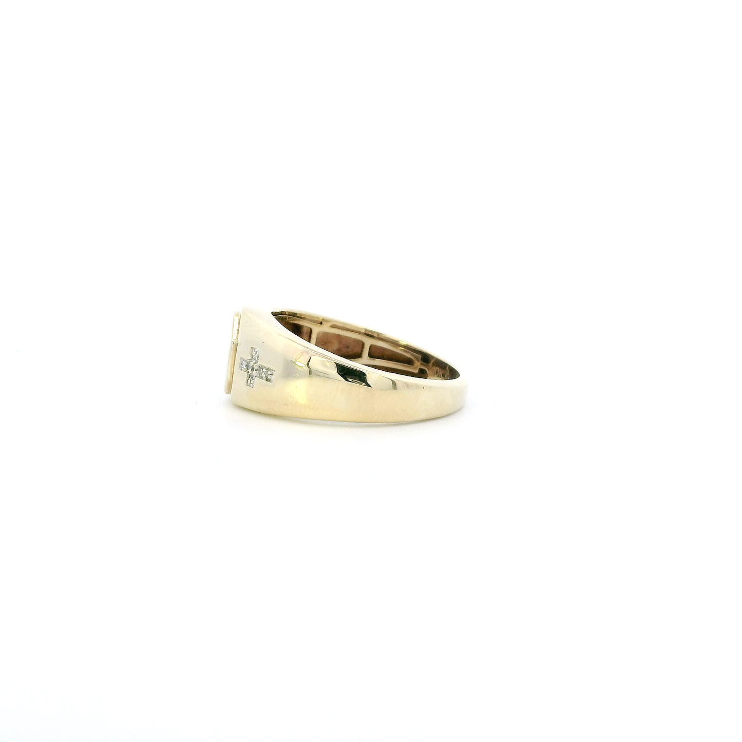 10K Yellow Gold Diamond Cross Ring