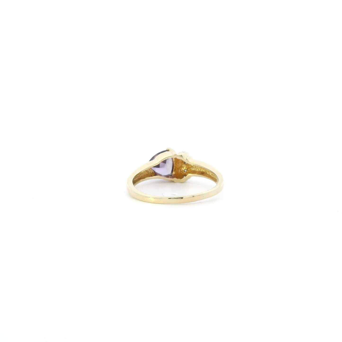 10K Yellow Gold Amethyst & Diamond Womens Ring