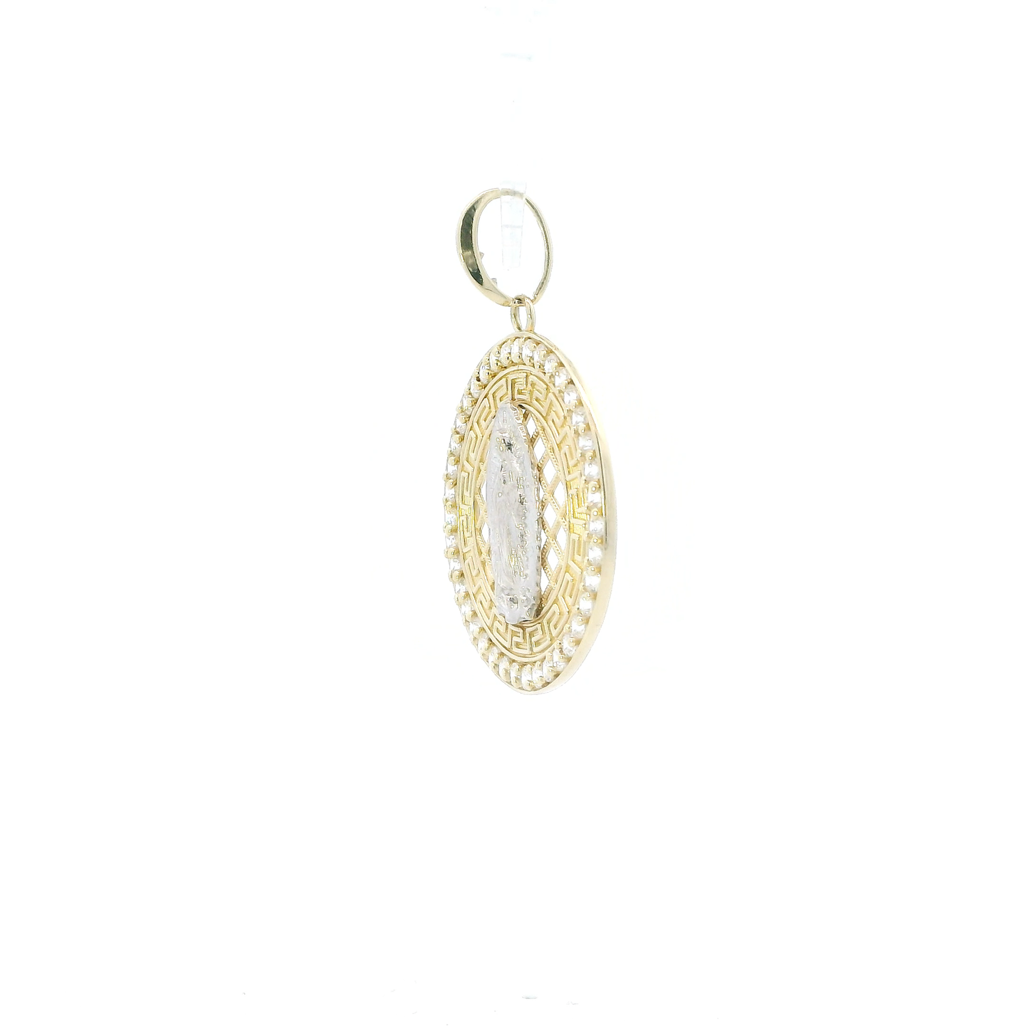 10K Yellow & White Gold Religious Greek Design Pendant