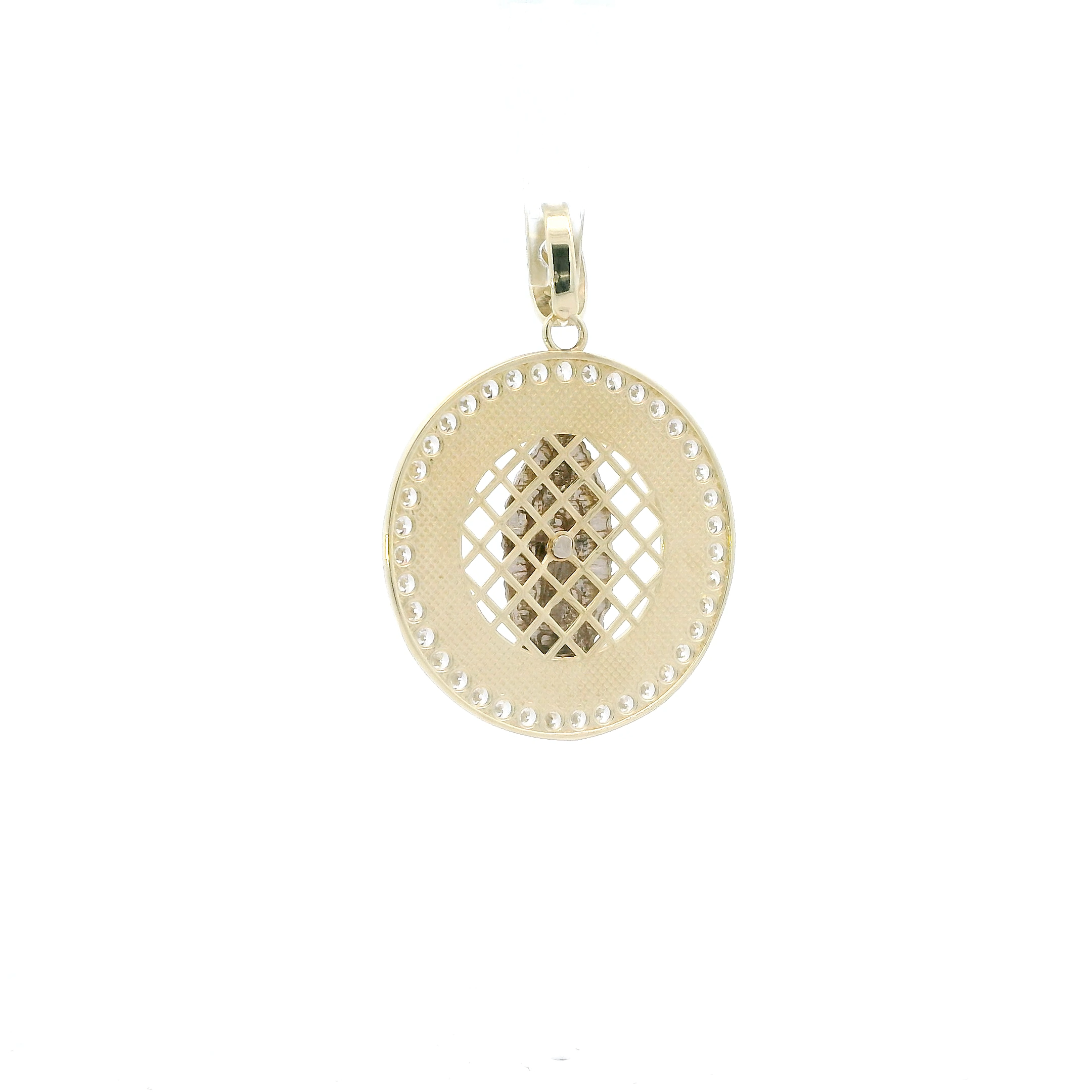 10K Yellow & White Gold Religious Greek Design Pendant
