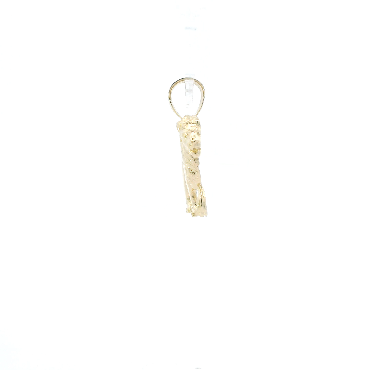 14K Yellow Gold Diamond Cut Lion Pendant