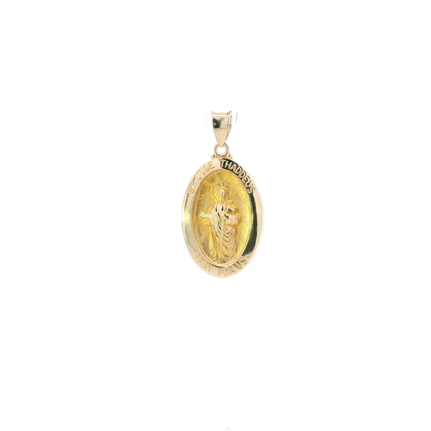 14K Yellow Gold Oval St. Jude Pendant
