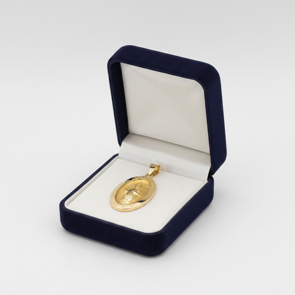 14K Yellow Gold Oval St. Jude Pendant