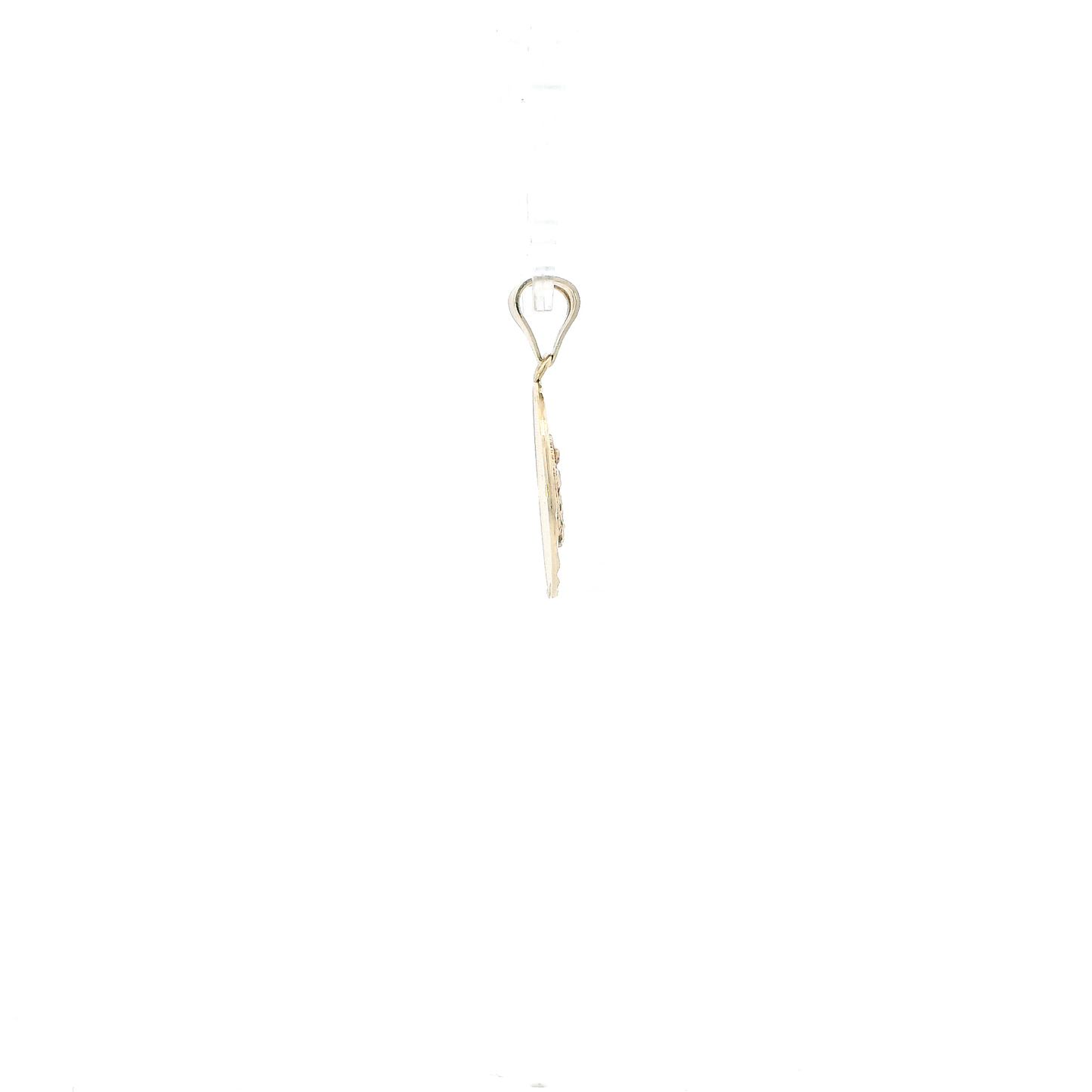 14K Yellow & White Gold "Mis Quince Anos" Diamond Cut Virgin Mary Pendant