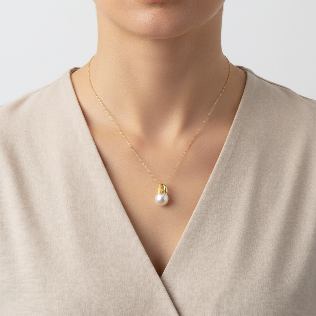 18K Yellow Gold Mabe Pearl Pendant
