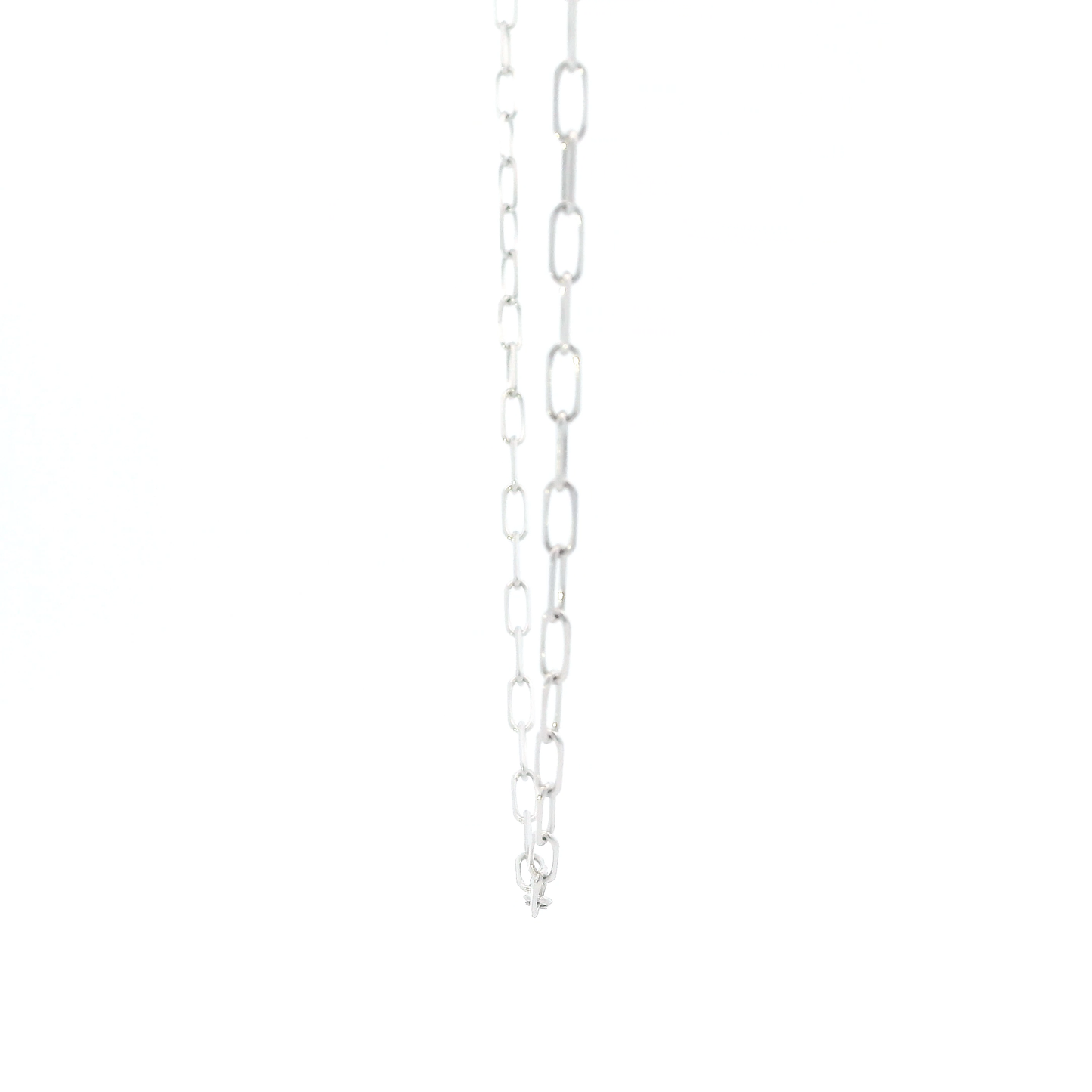 14K White Gold 21.5" Paperclip Chain