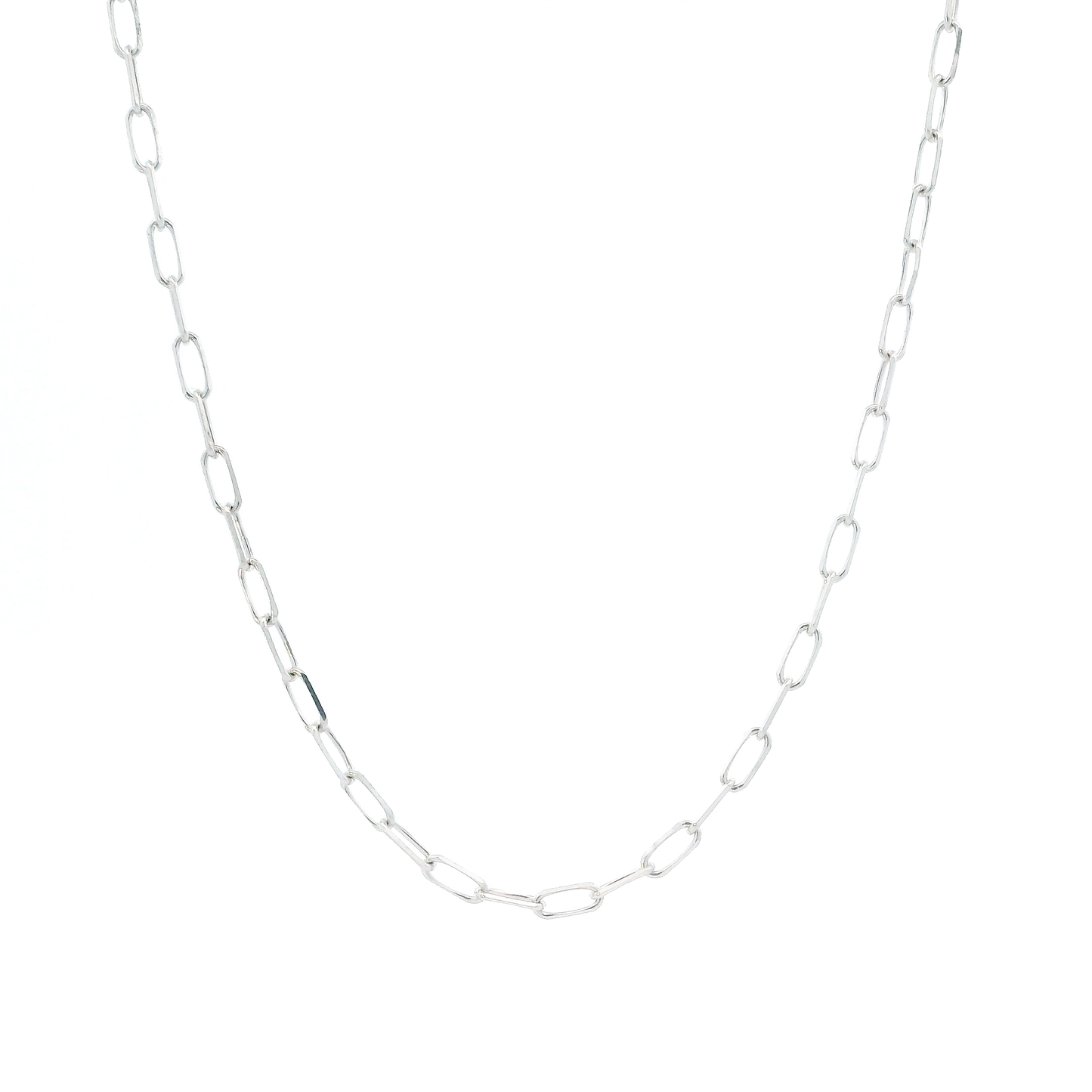 14K White Gold 21.5" Paperclip Chain