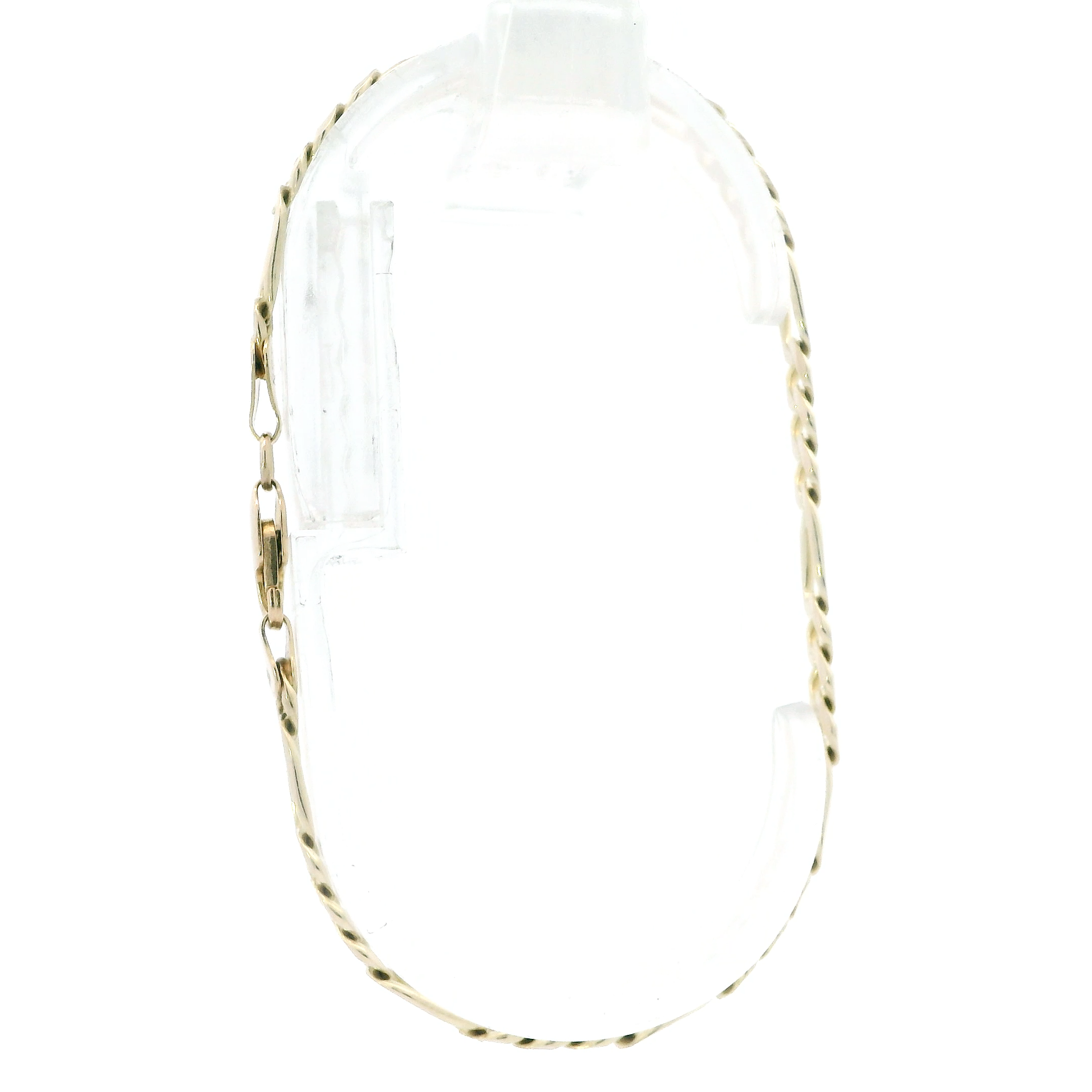 10K Yellow Gold Diamond Cut Figaro Bracelet