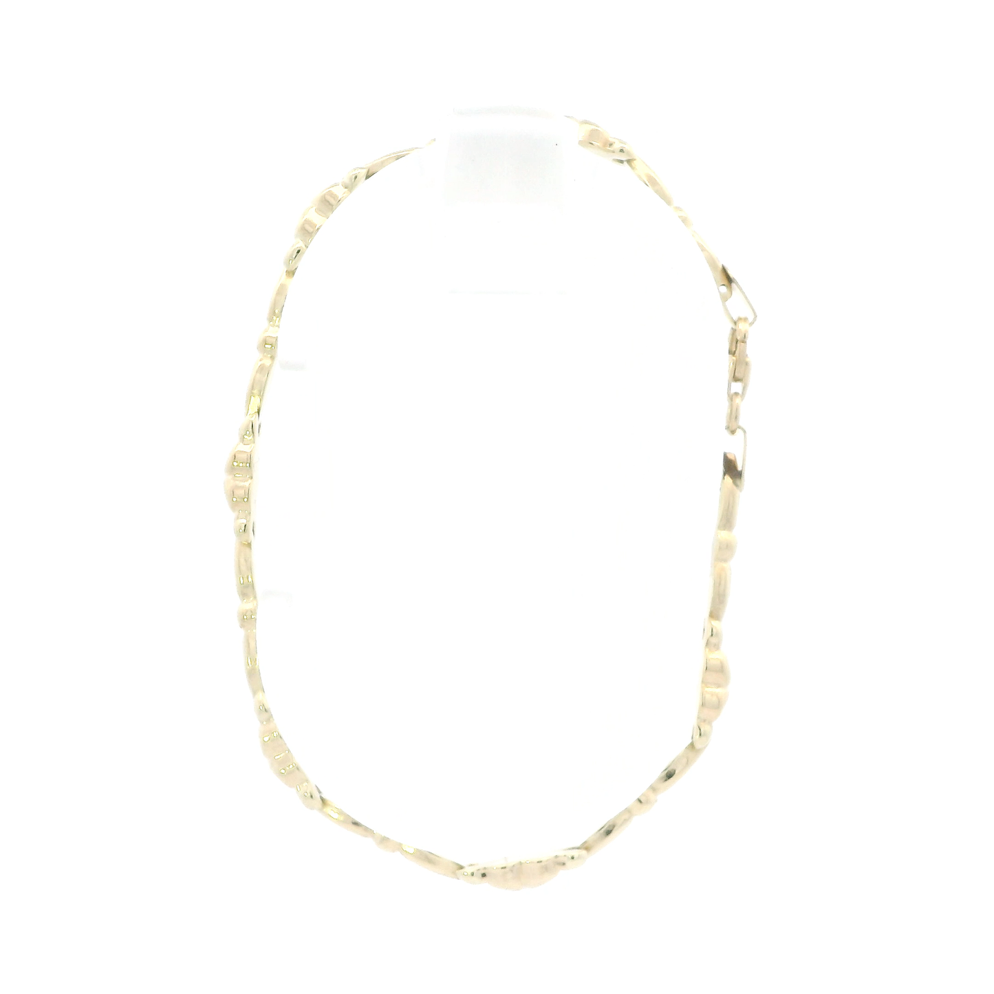 14K Yellow Gold 7" Fancy XO Heart Link Bracelet