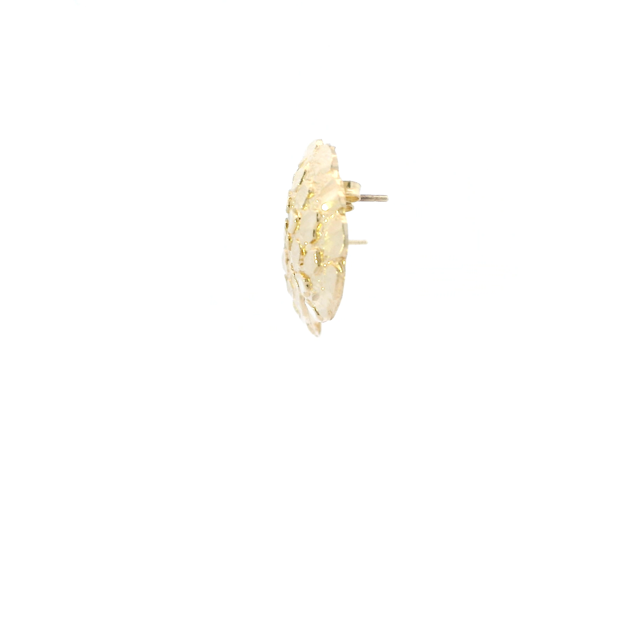 10K Yellow Gold Round Nugget Stud Earrings
