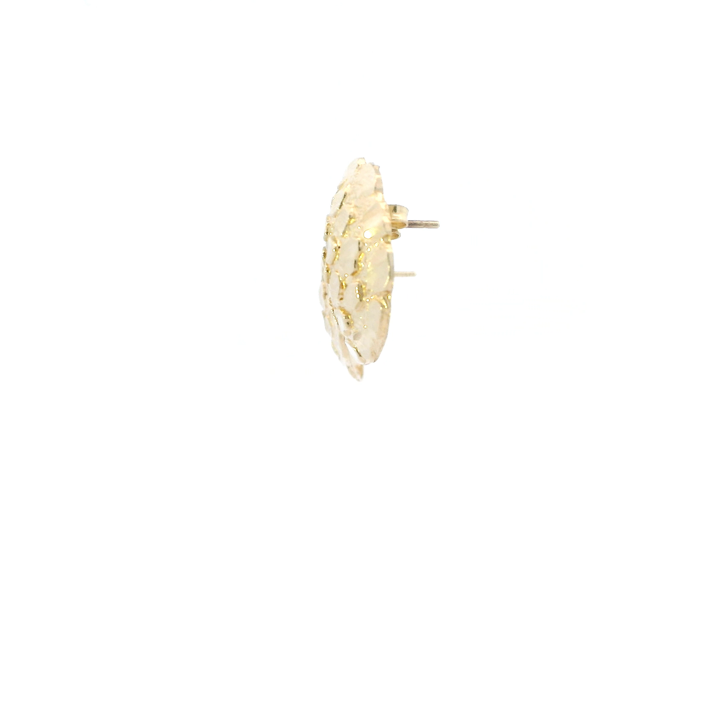 10K Yellow Gold Round Nugget Stud Earrings