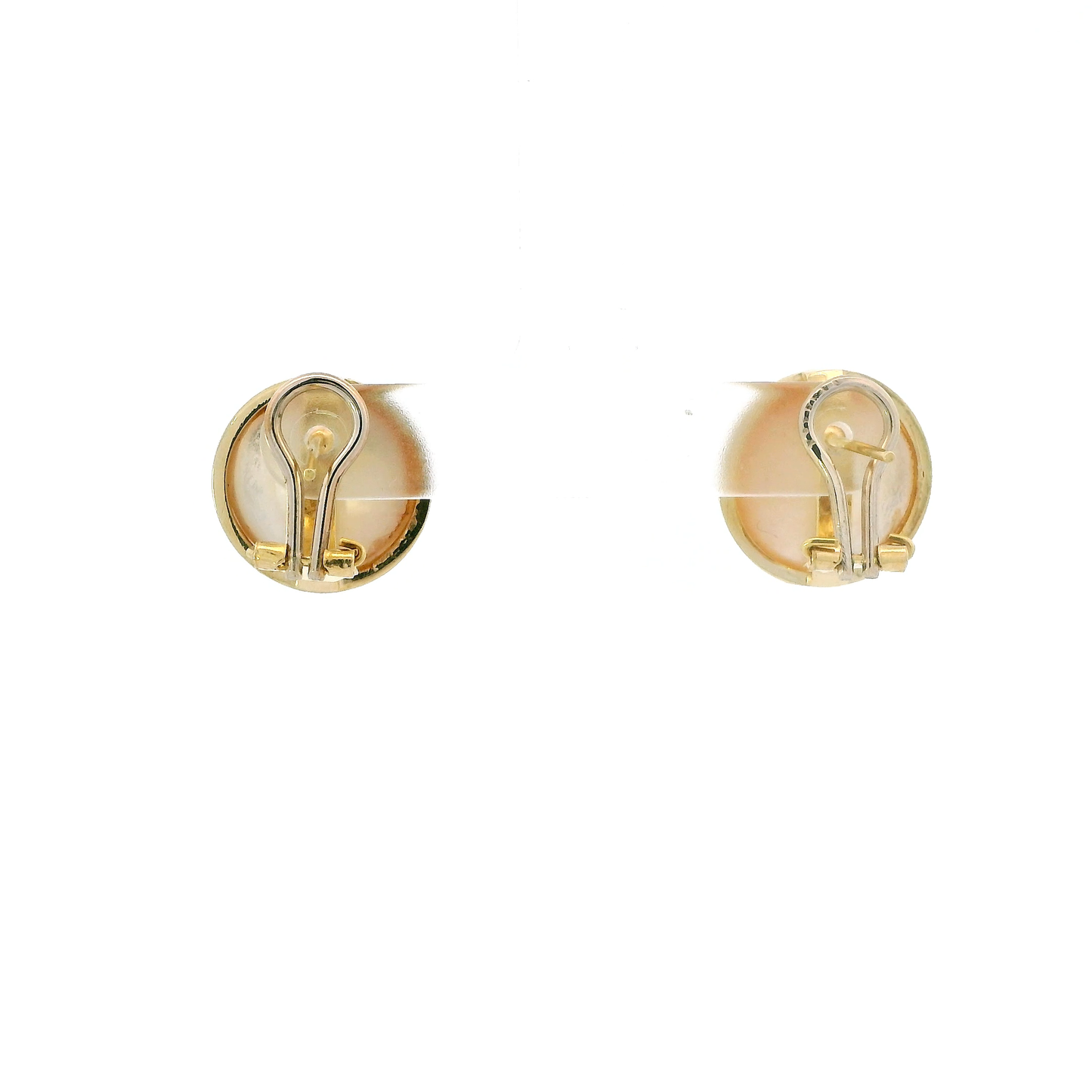 18K Yellow Gold Mabe Pearl Clip Earrings