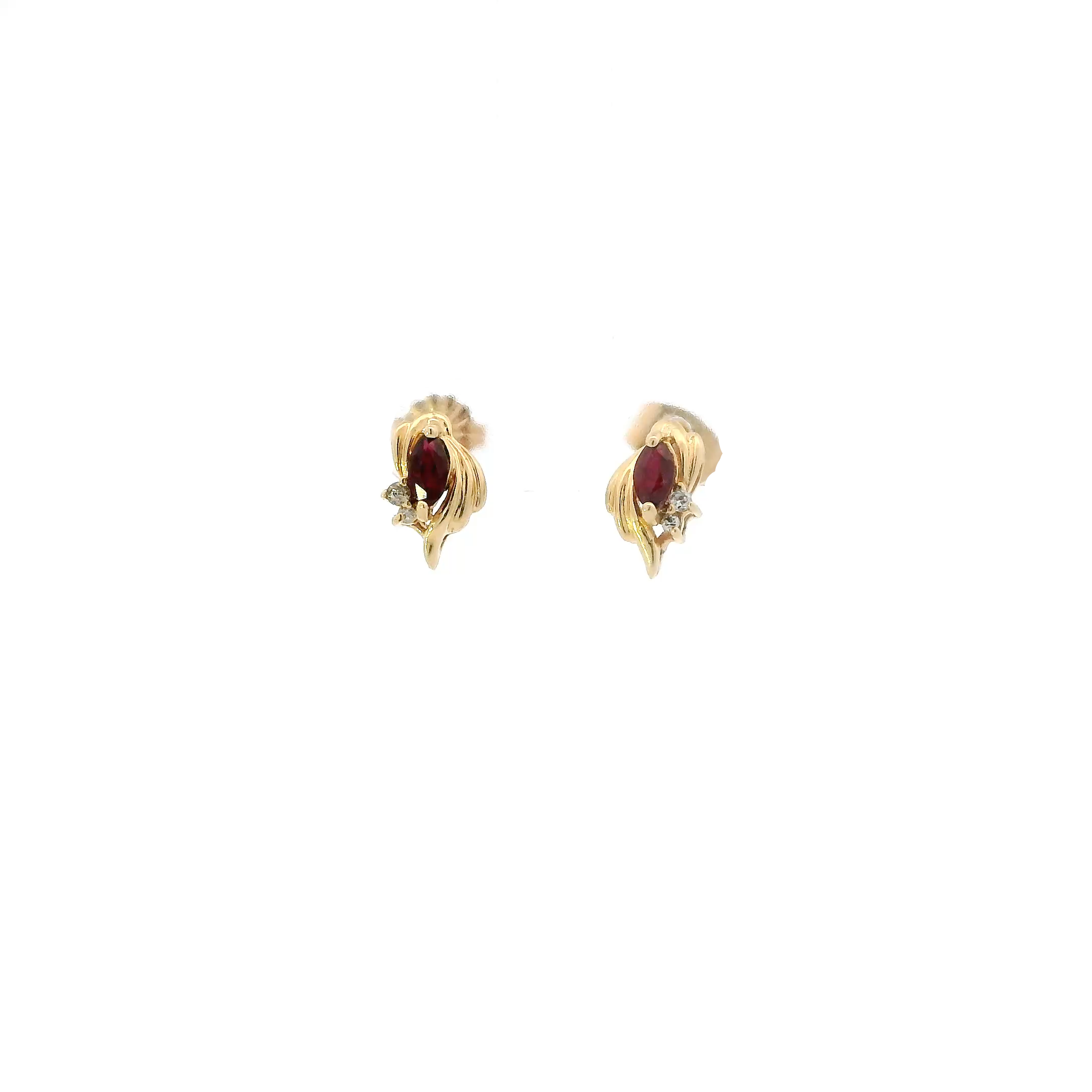 14K Yellow Gold Ruby Earrings