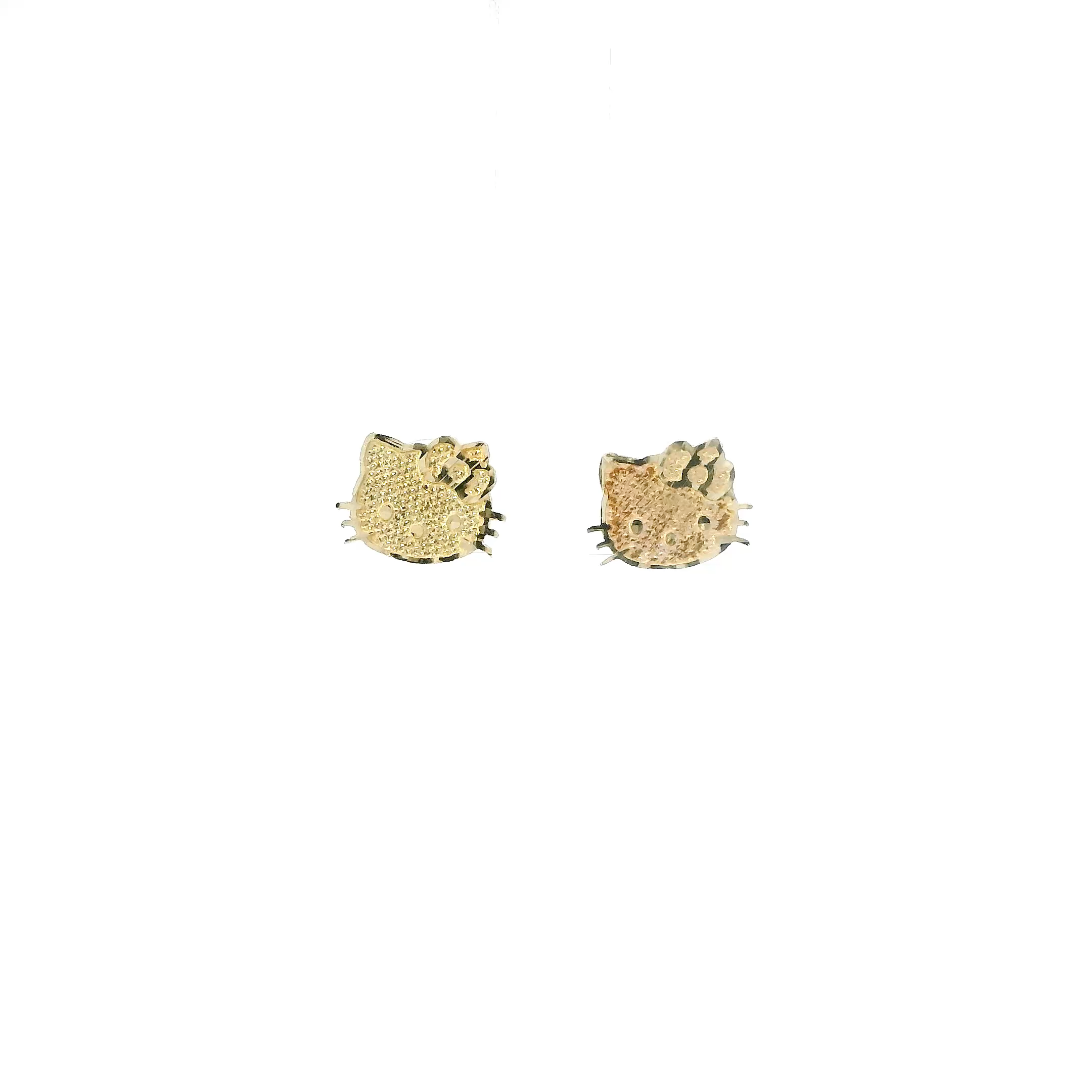 10K Yellow Gold Hello Kitty Stud Earrings