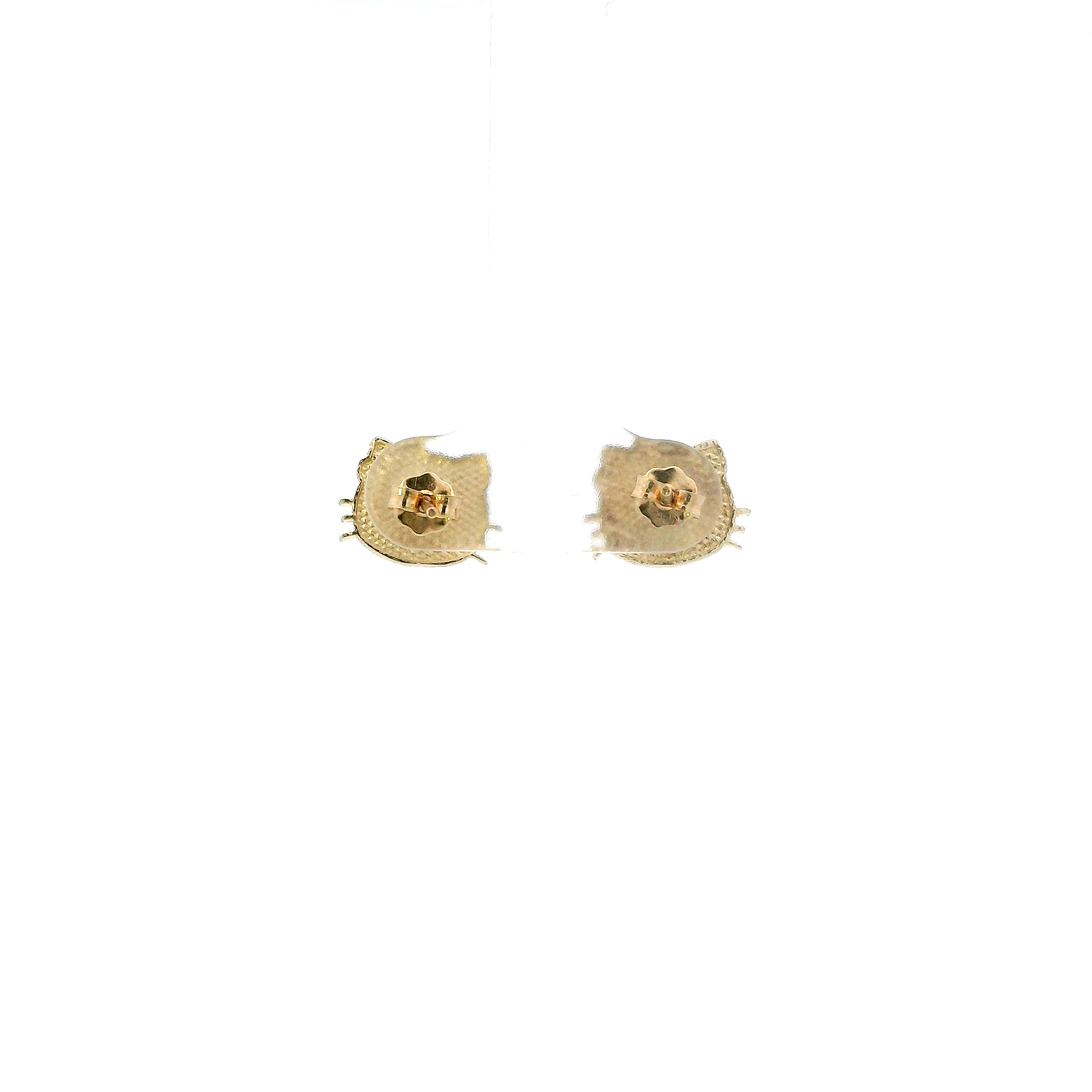 10K Yellow Gold Hello Kitty Stud Earrings