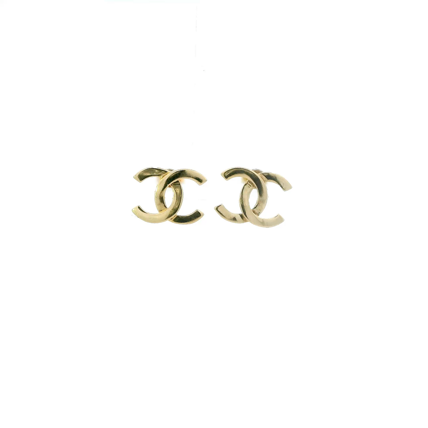 18K Yellow Gold "CC" Stud Earrings