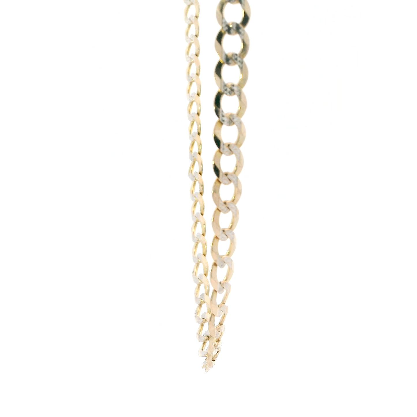 14K Yellow Gold 24" Diamond Cut Curb Chain