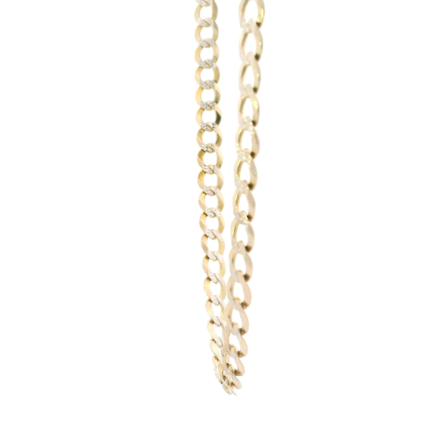 14K Yellow Gold 24" Diamond Cut Curb Chain