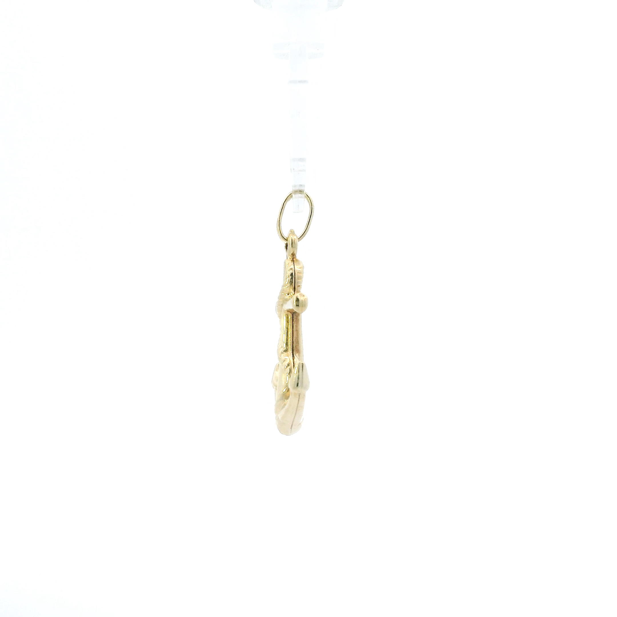 14K Yellow Gold Religious Anchor Pendant