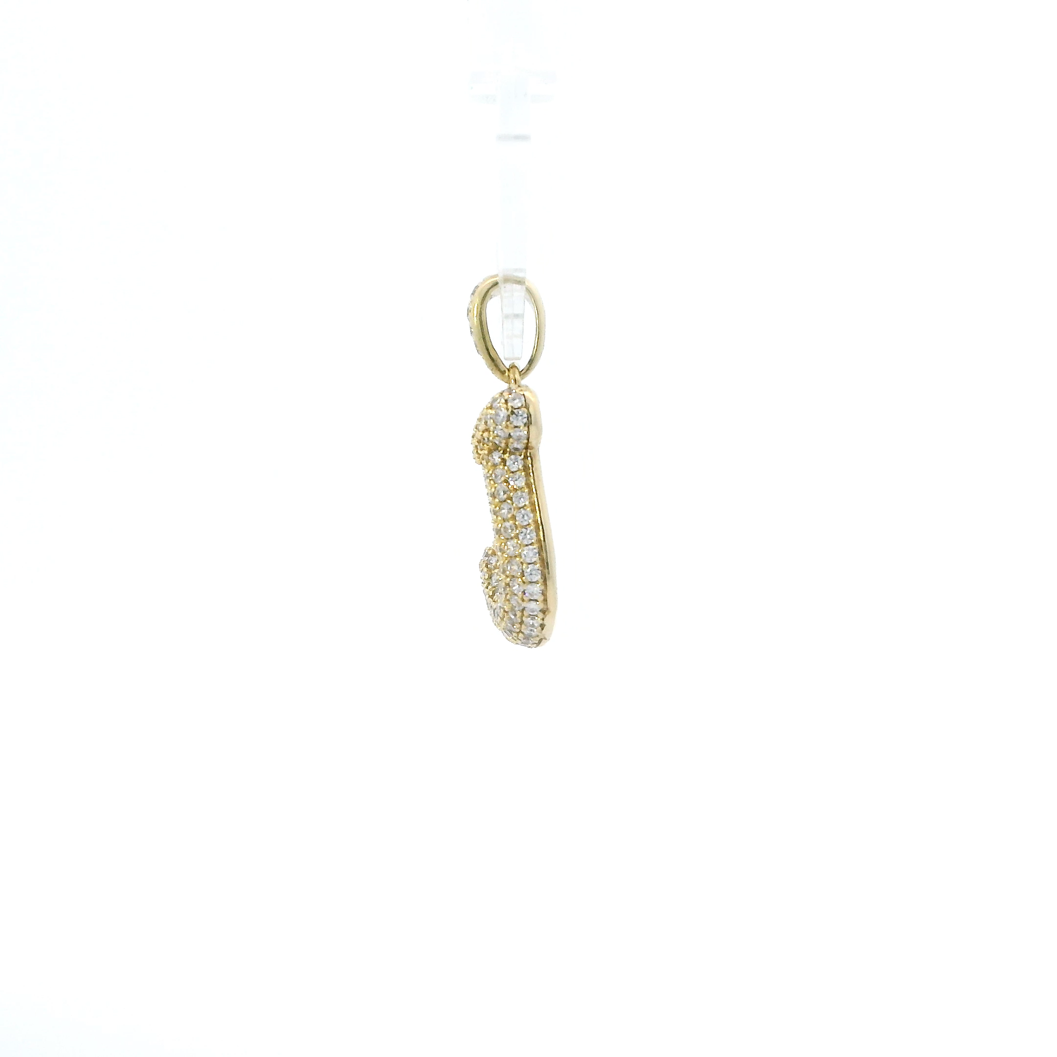 10K Yellow Gold Cz Puff Letter  
