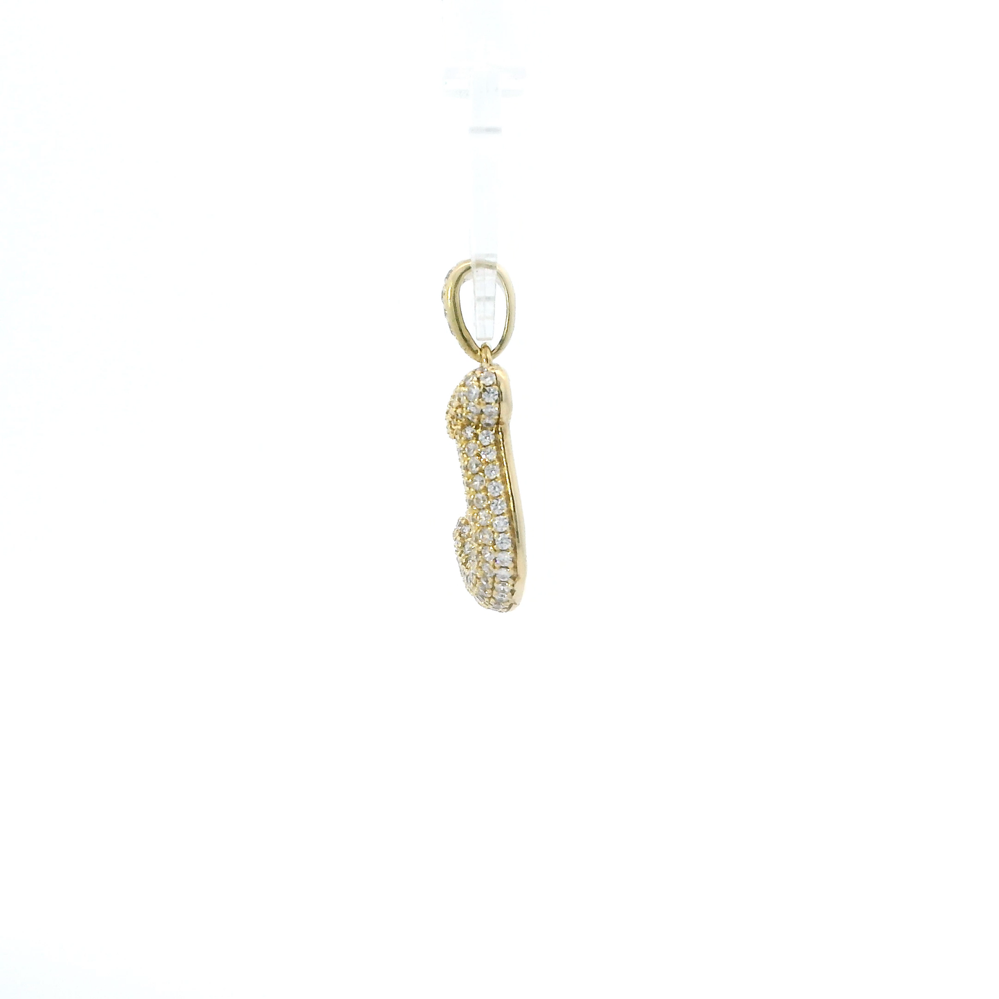 10K Yellow Gold Cz Puff Letter  "J" Pendant