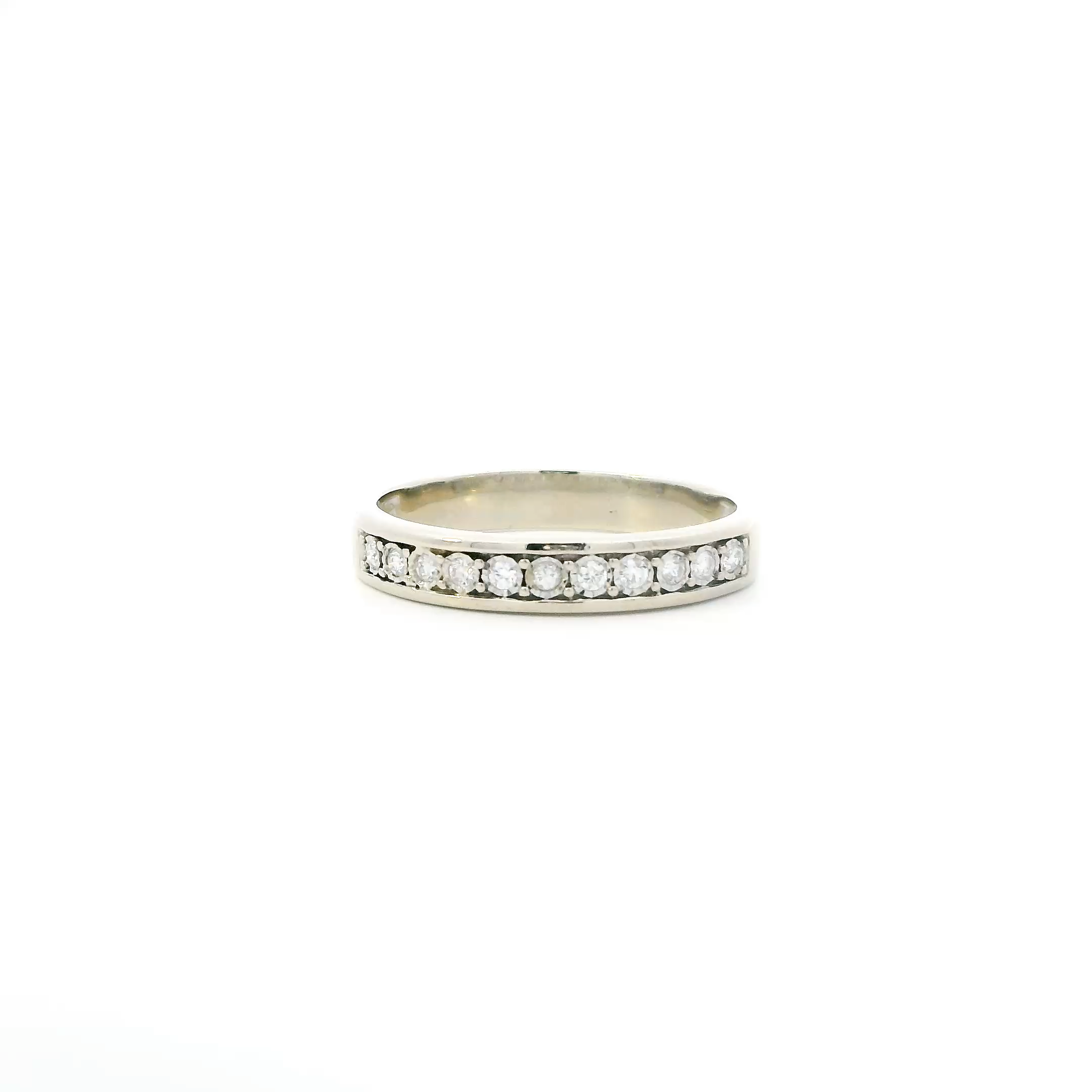 10K White Gold 15+ Size  Diamond Mens Ring - 0.33ct