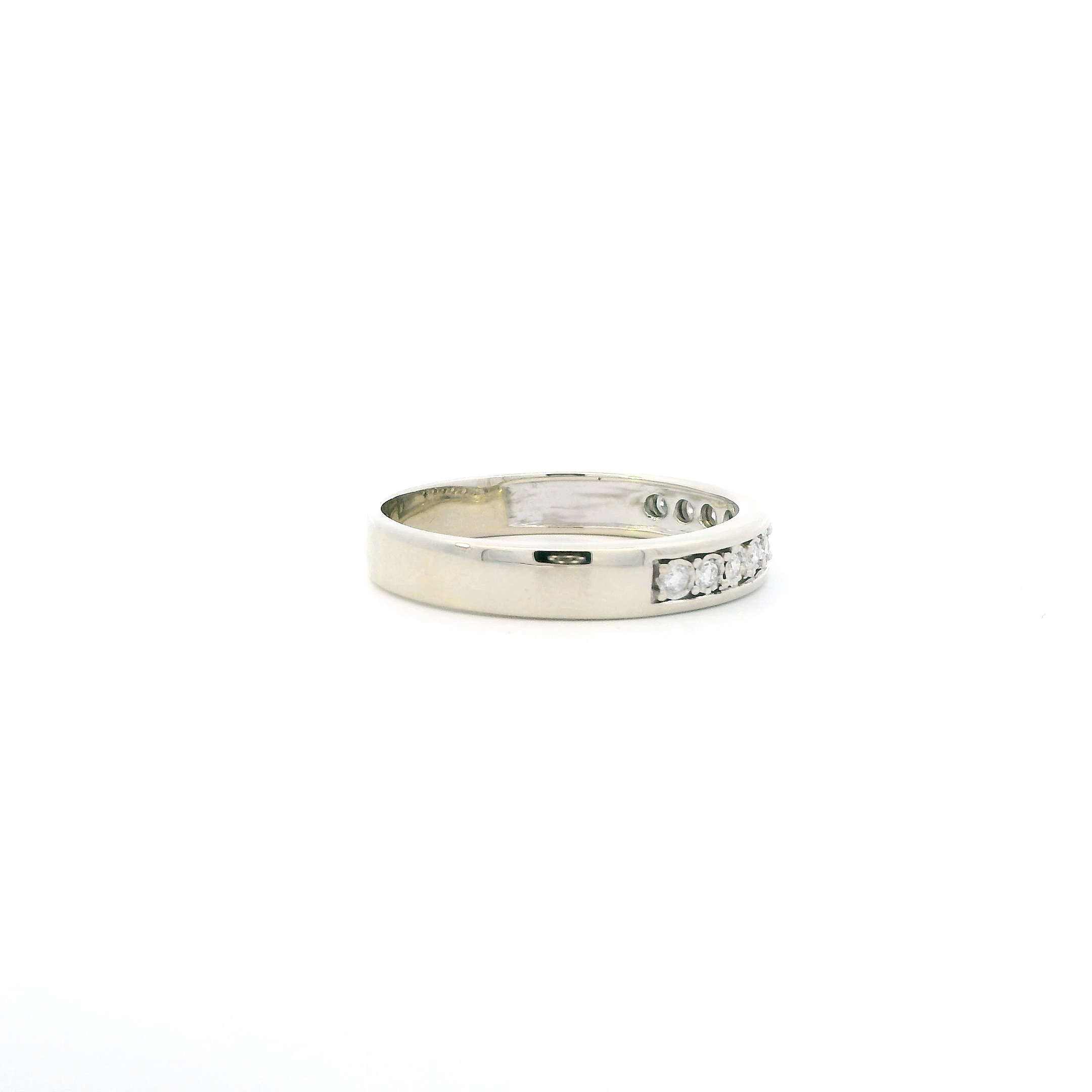 10K White Gold 15+ Size  Diamond Mens Ring - 0.33ct