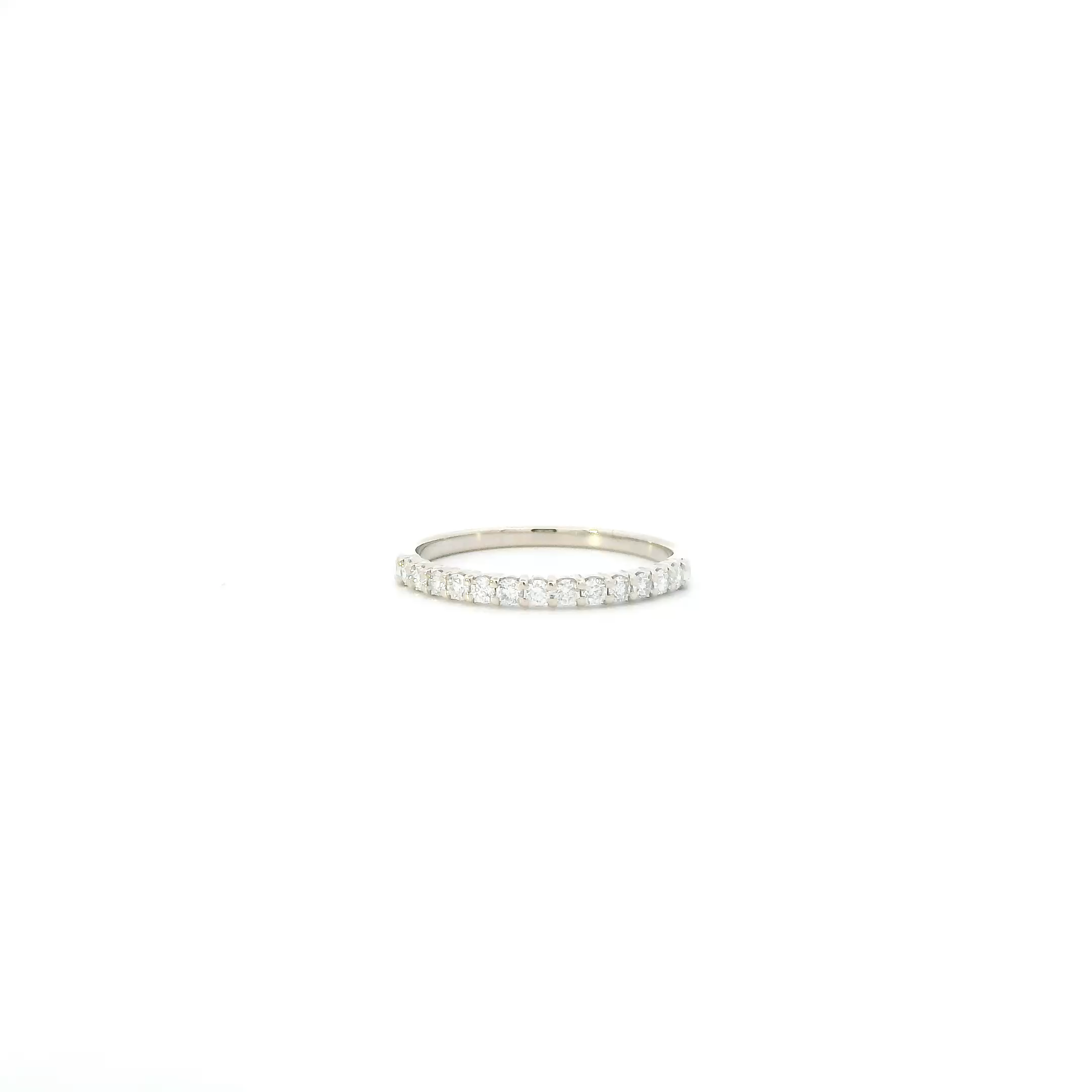 14K White Gold Diamond Womens Band Ring - 0.26ct