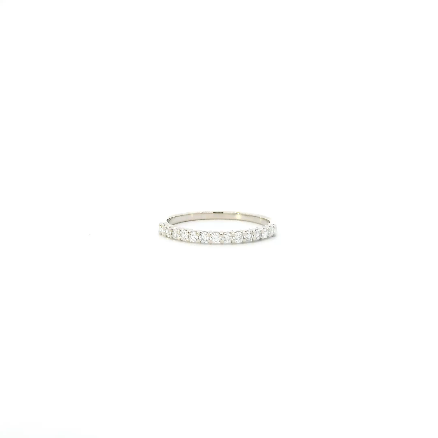 14K White Gold Diamond Womens Band Ring - 0.26ct