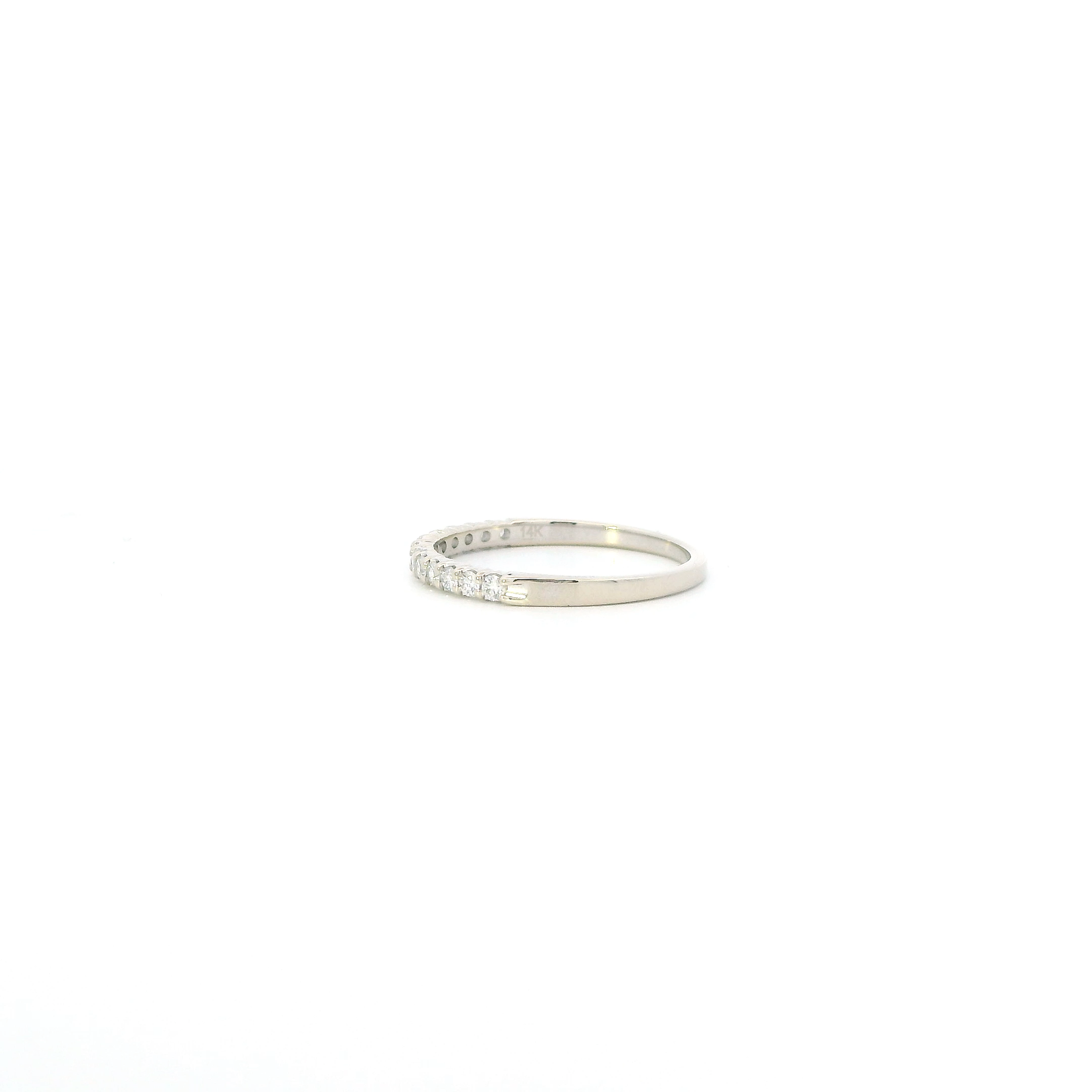 14K White Gold Diamond Womens Band Ring - 0.26ct