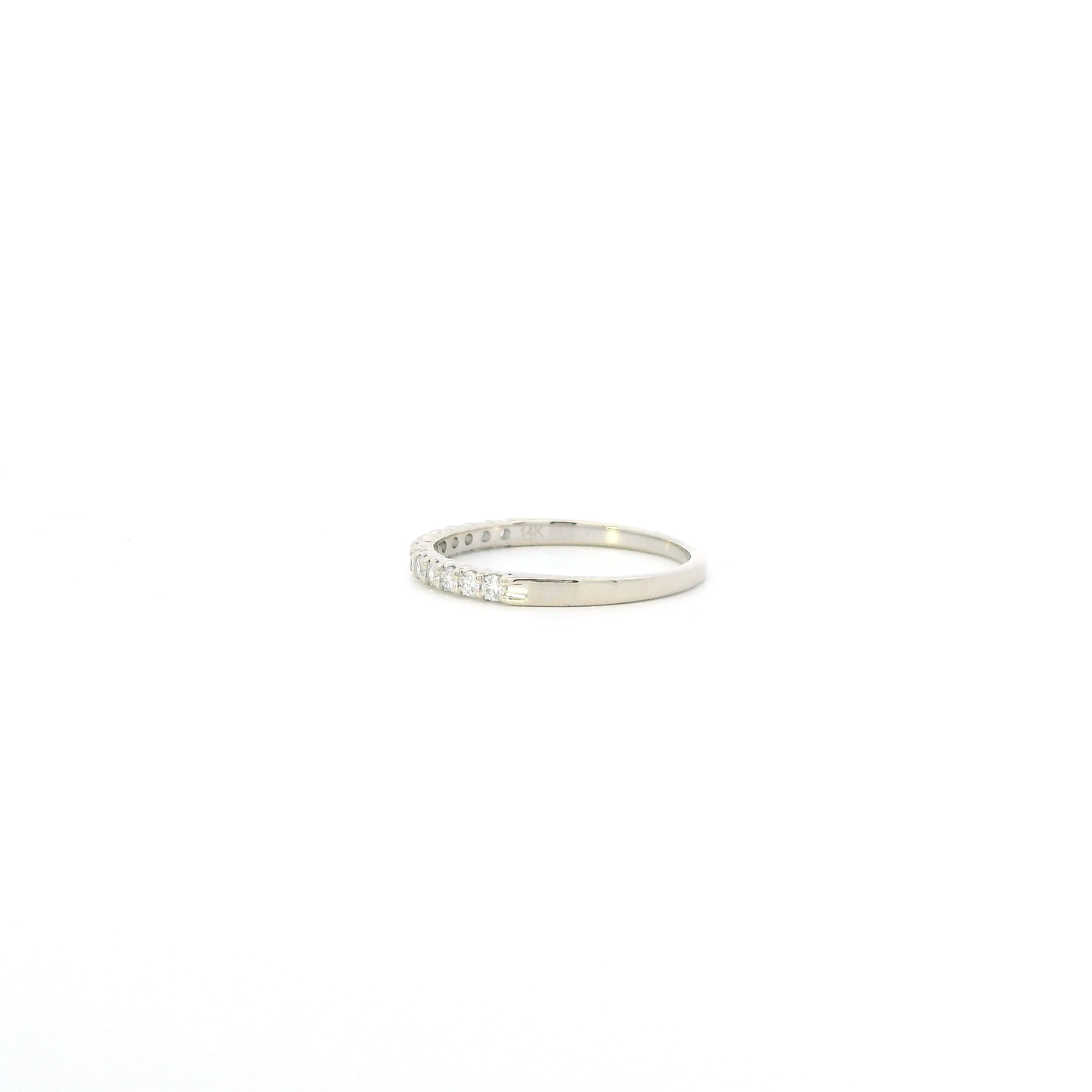14K White Gold Diamond Womens Band Ring - 0.26ct