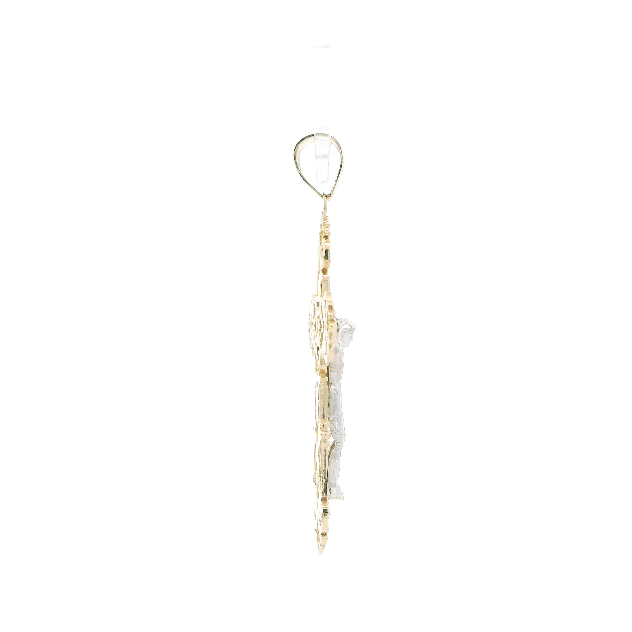 14K Yellow & White Gold Filigree Crucifix Pendant