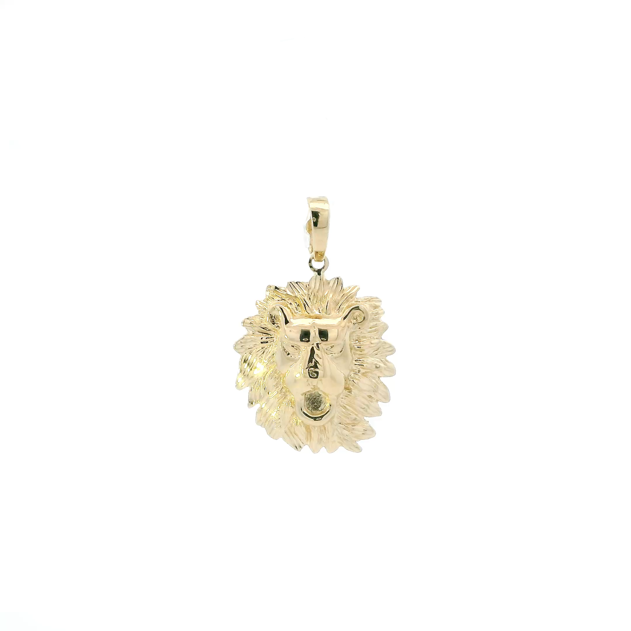 14K Yellow Gold Lion Head Pendant