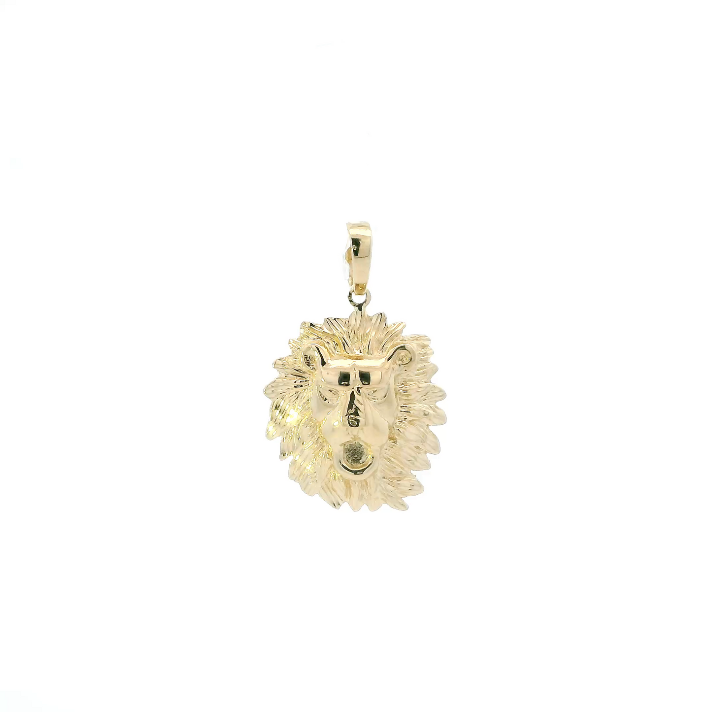 14K Yellow Gold Lion Head Pendant