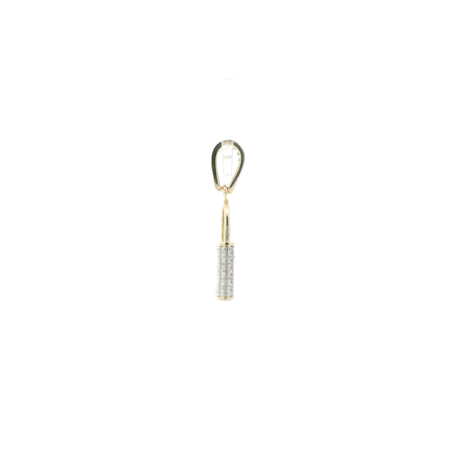 14K Yellow Gold "CC" Lock Cz Pendant