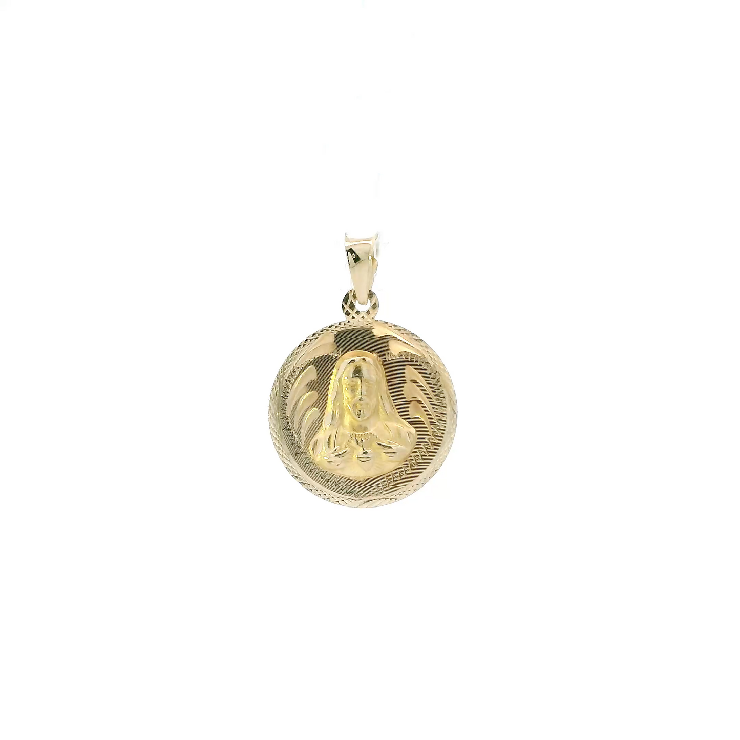 10K Yellow Gold Double Sided Religious Pendant