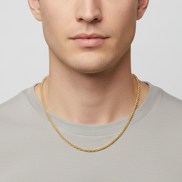 14K Yellow Gold 24" Hollow Rope Chain
