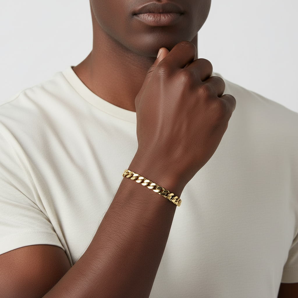 14K Yellow Gold 9.5" Curb Bracelet