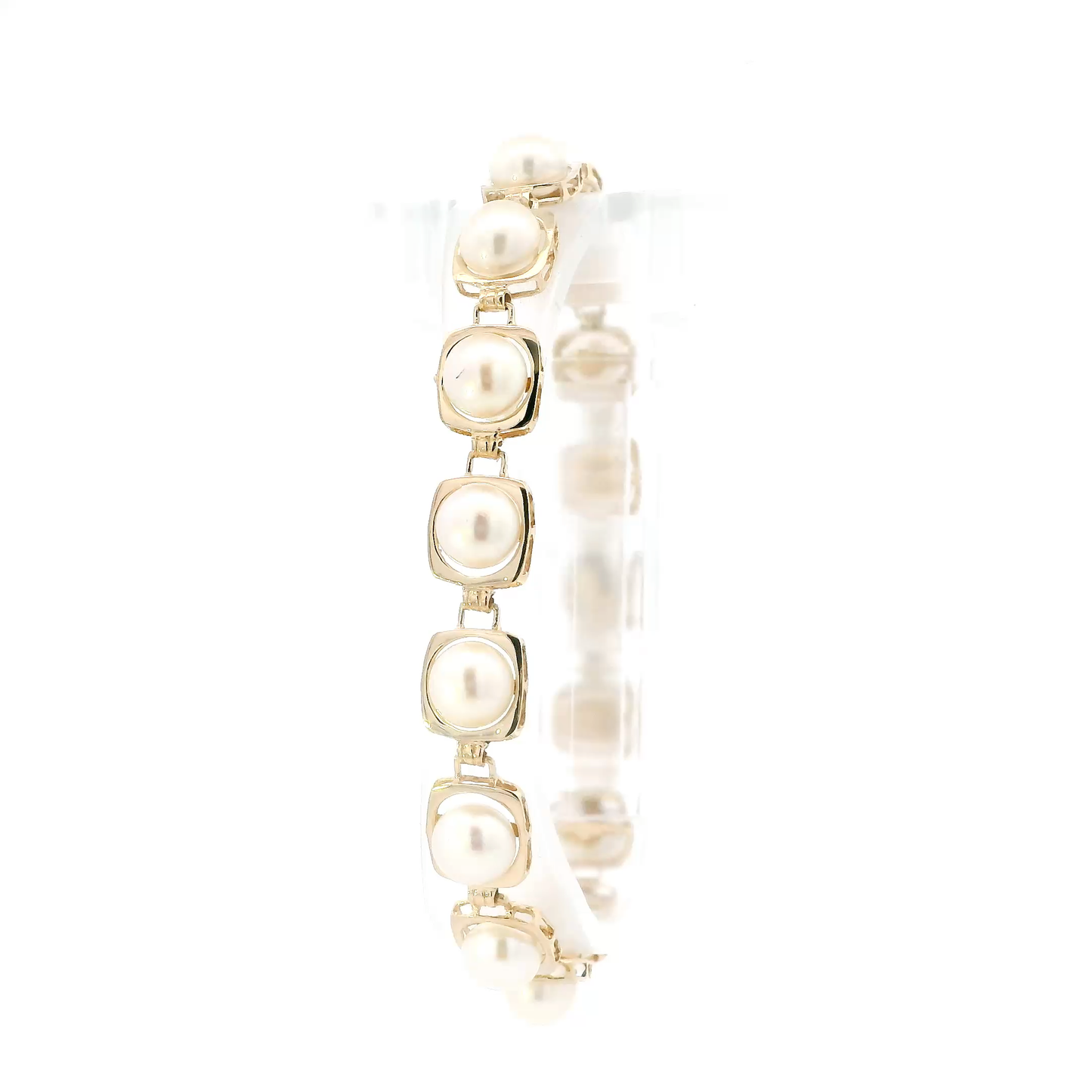 14K Yellow Gold 7" Pearl Bracelet