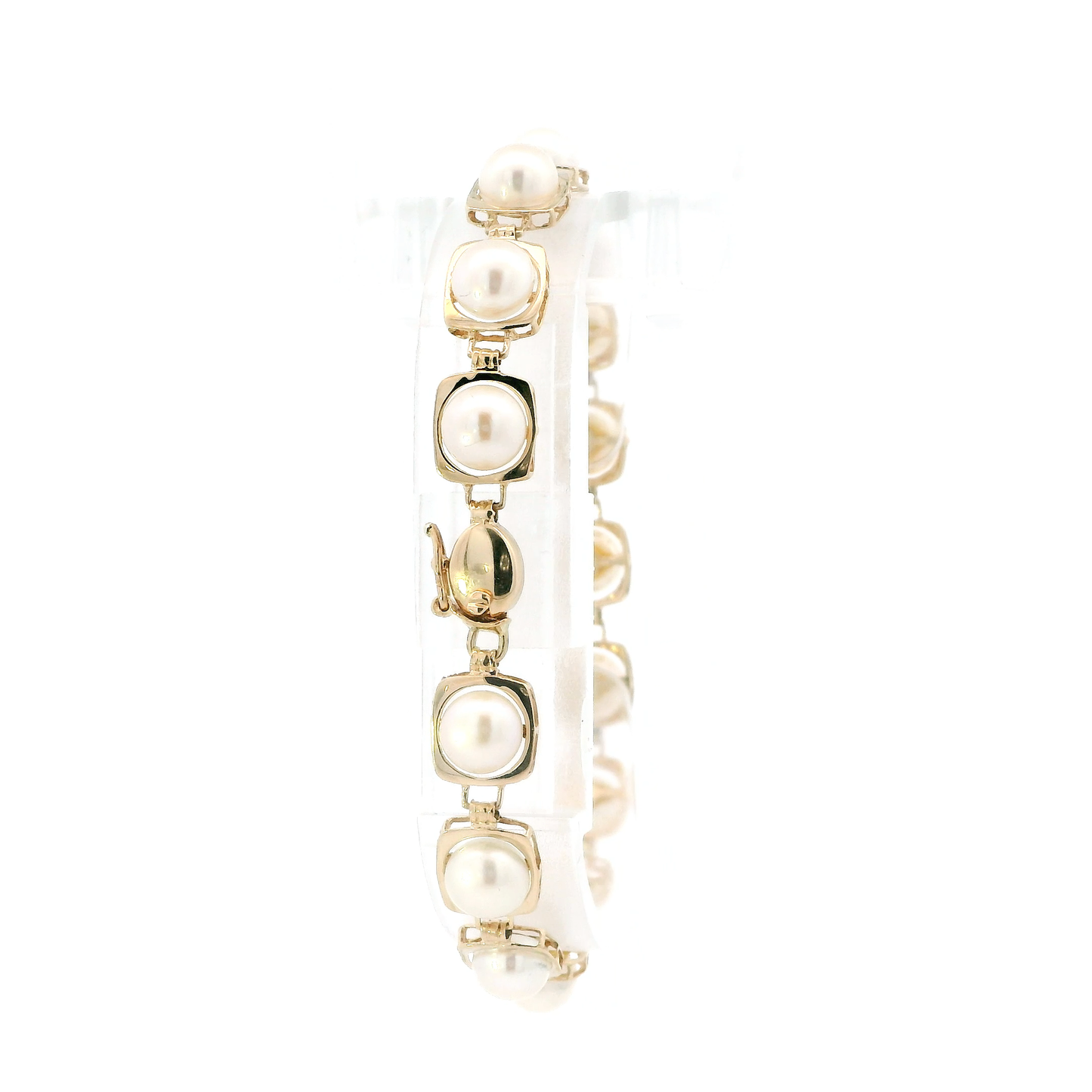 14K Yellow Gold 7" Pearl Bracelet