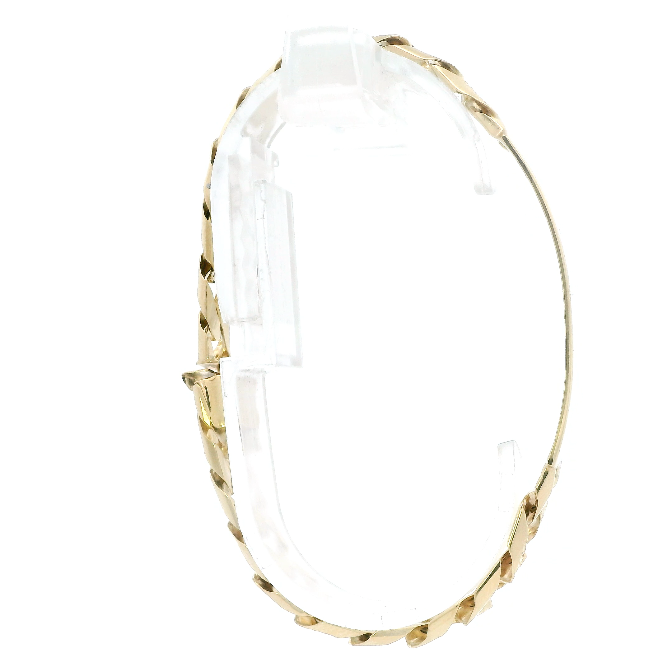 14K Yellow Gold Diamond Cut Curb ID Bracelet
