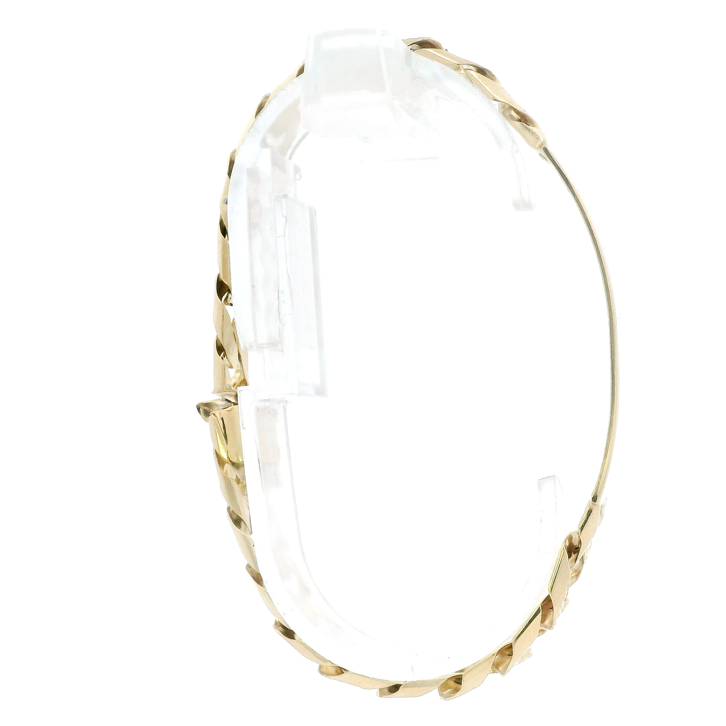 14K Yellow Gold Diamond Cut Curb ID Bracelet