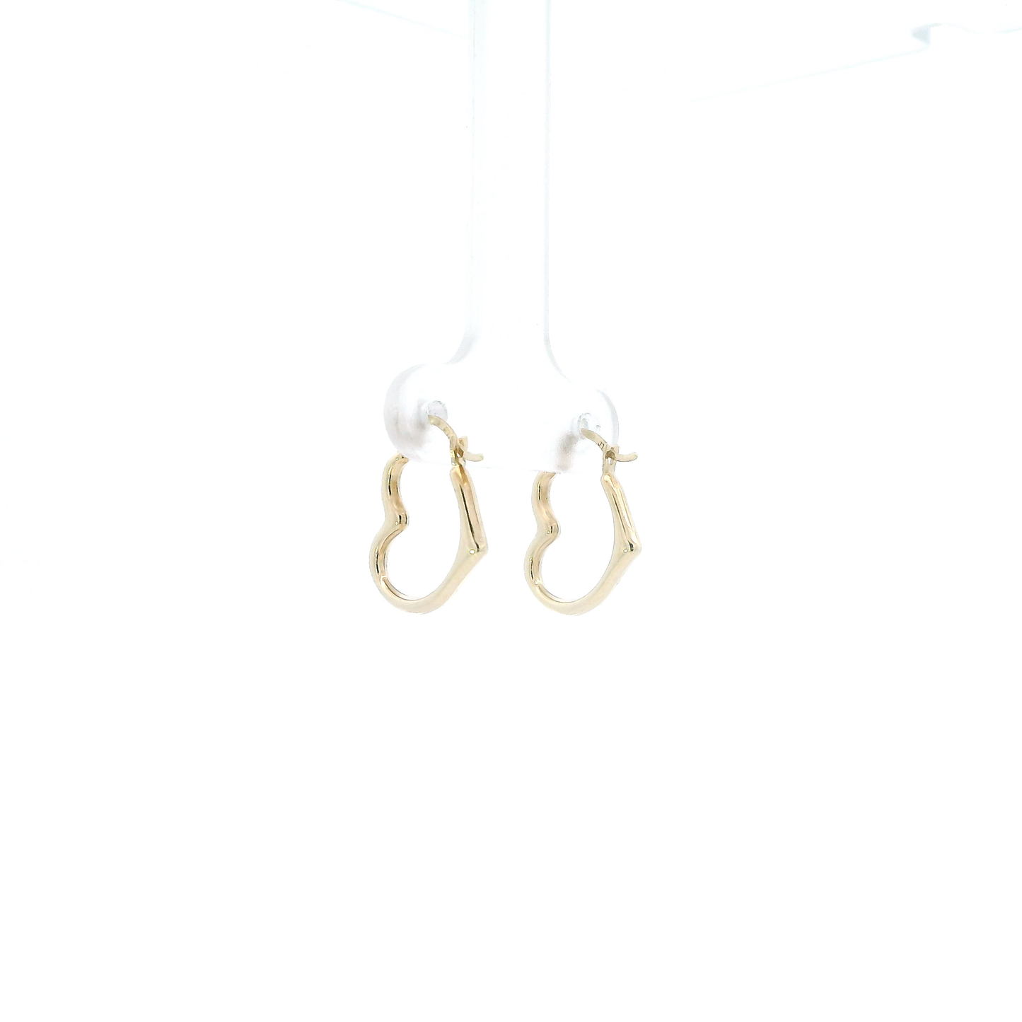 10K Yellow Gold Heart Hoop Earrings