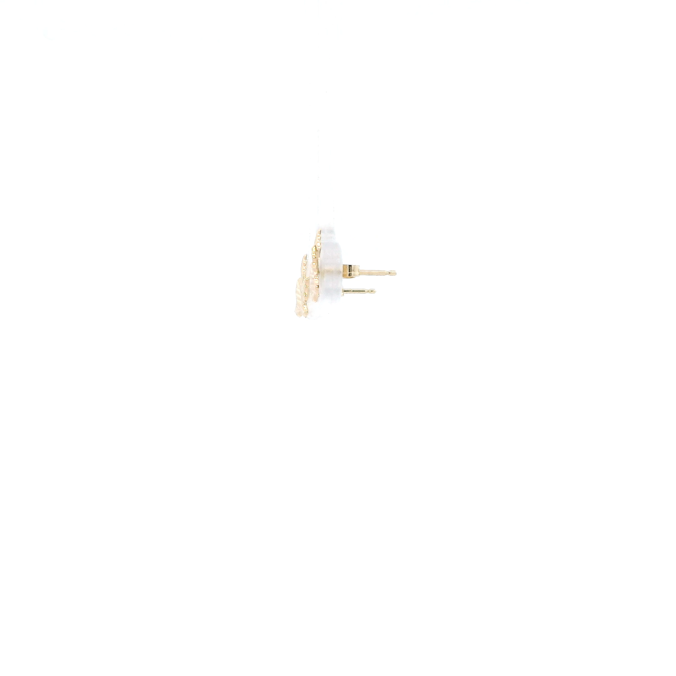 14K Yellow Gold Maple Leaf Stud Earrings