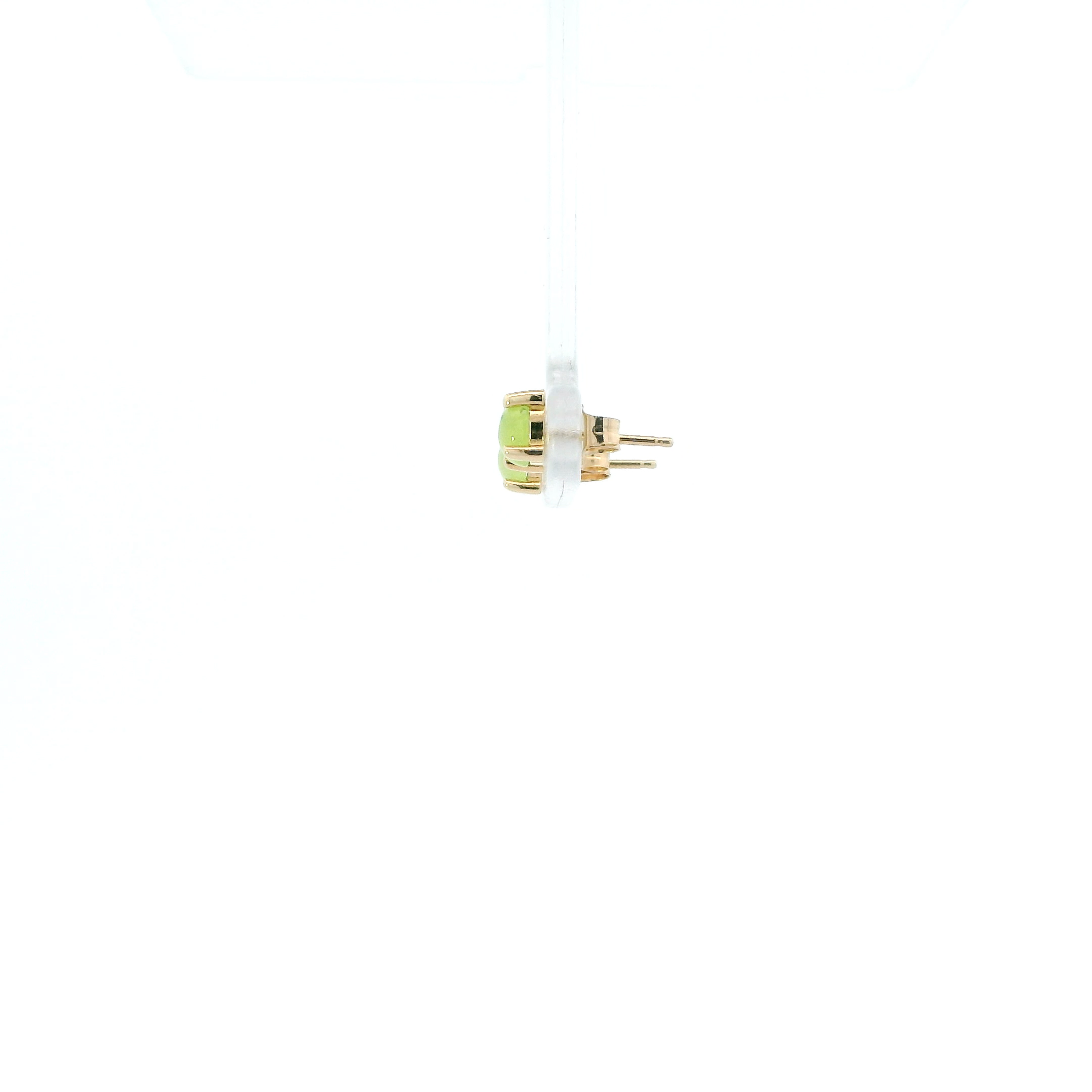 14K Yellow Gold Green Stone Stud Earrings